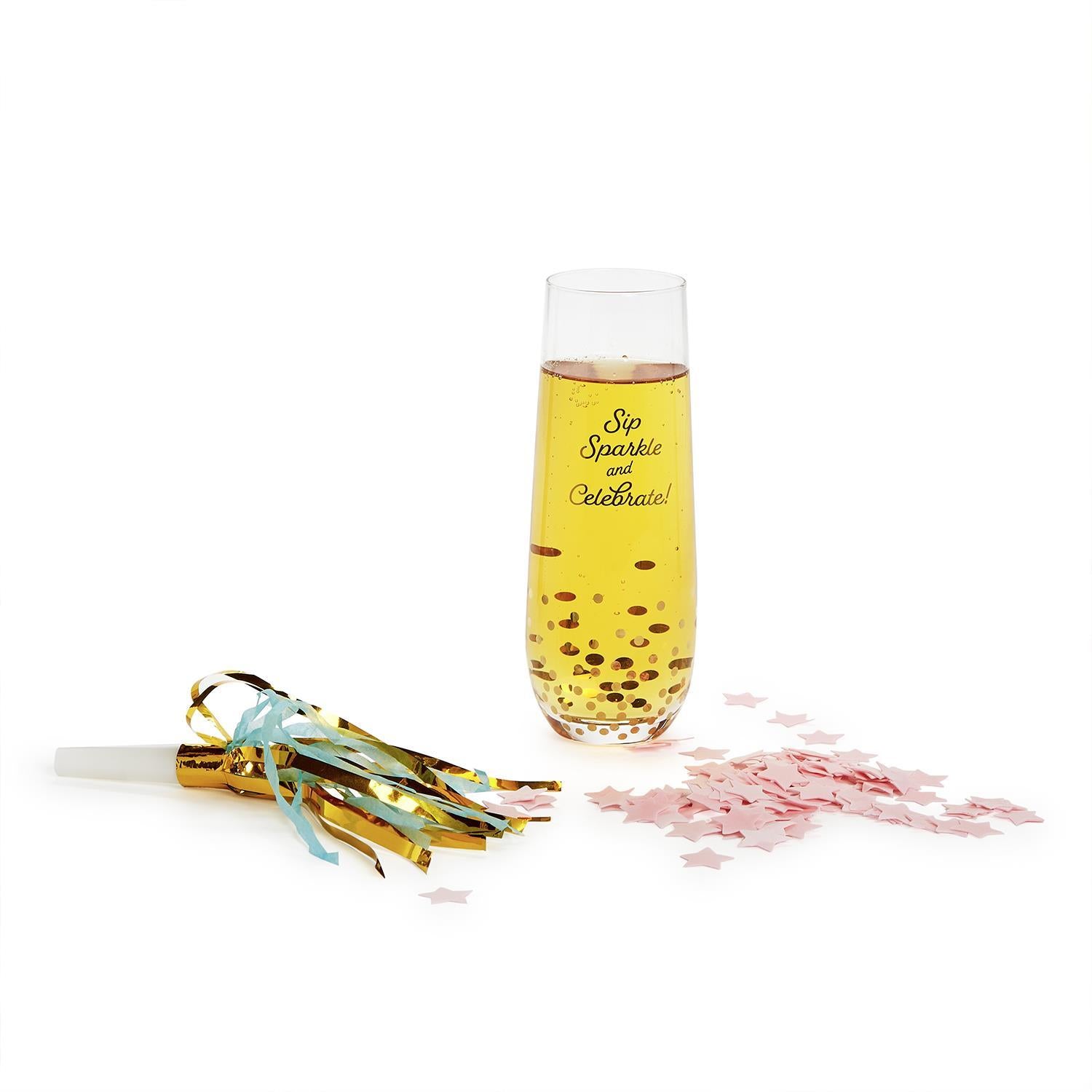 Oh Happy Day! Stemless Champagne Glass