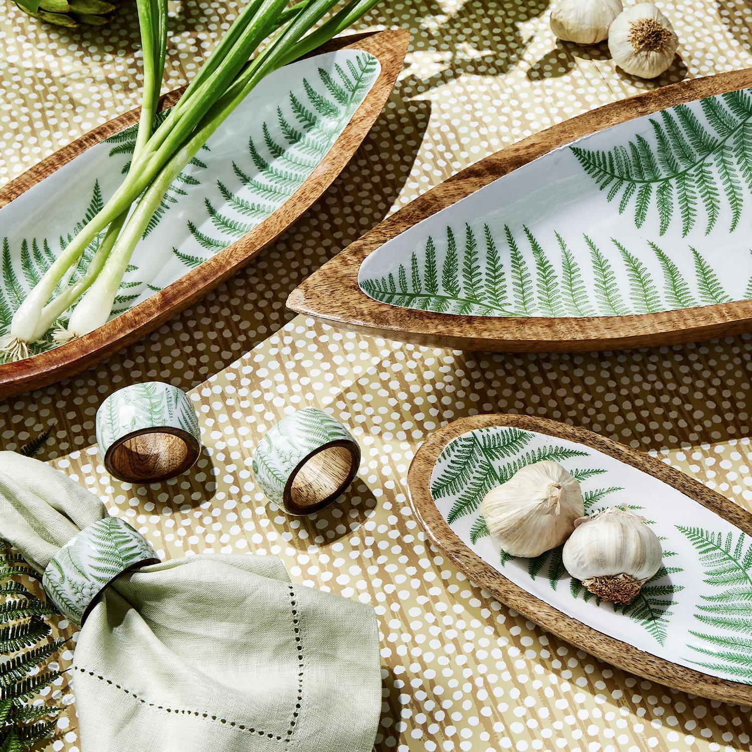 Fanciful Fern Tear Drop Tray Set of 3