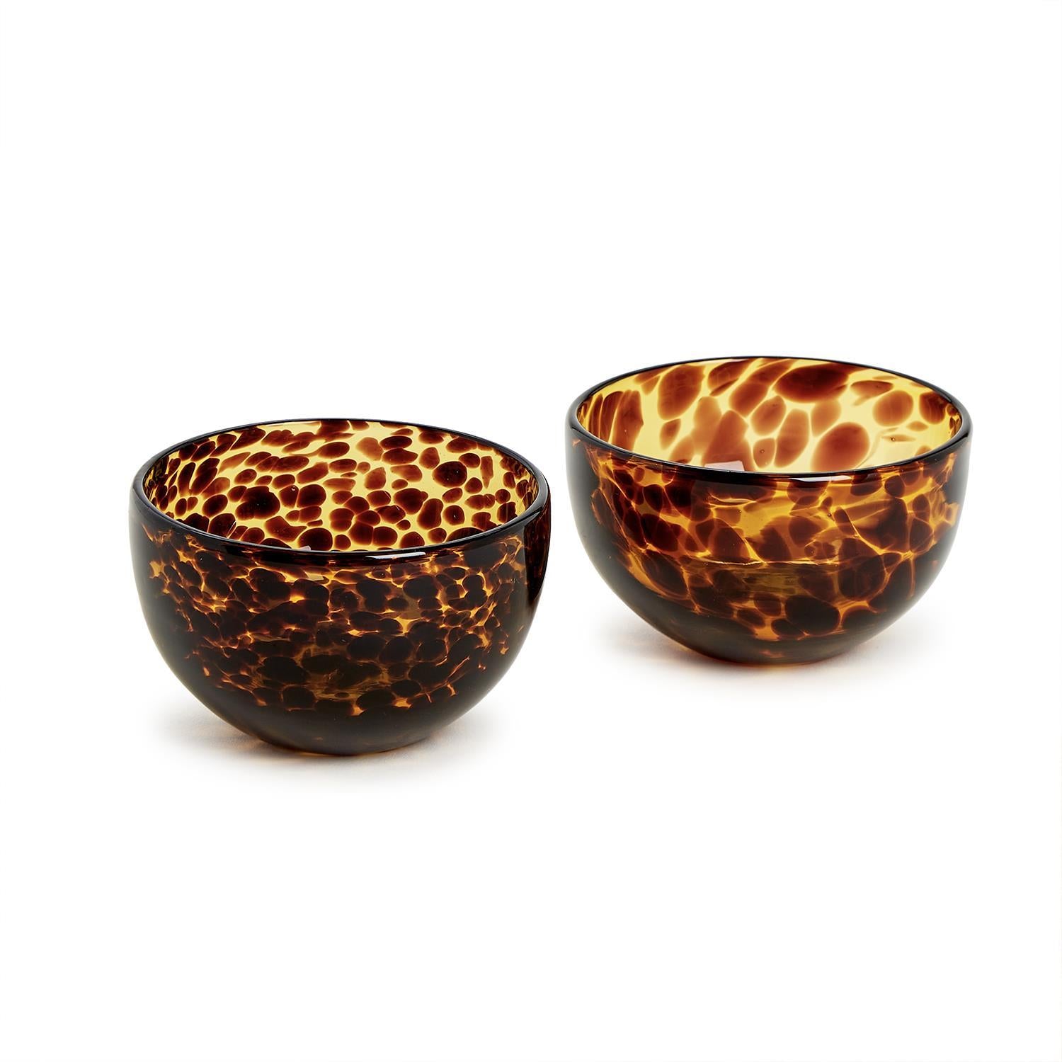 Tortoise Print Tidbit Bowl Set of 2