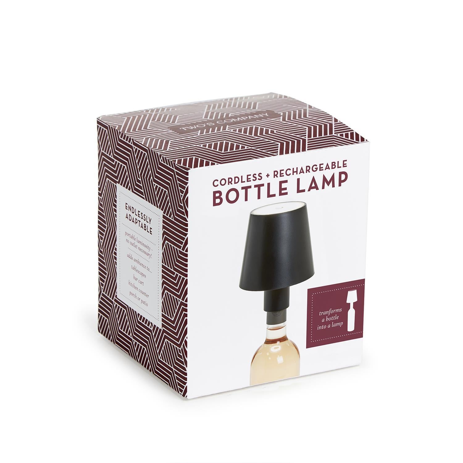 LED Portable Cordless Black Lampshade Bottle Lamp