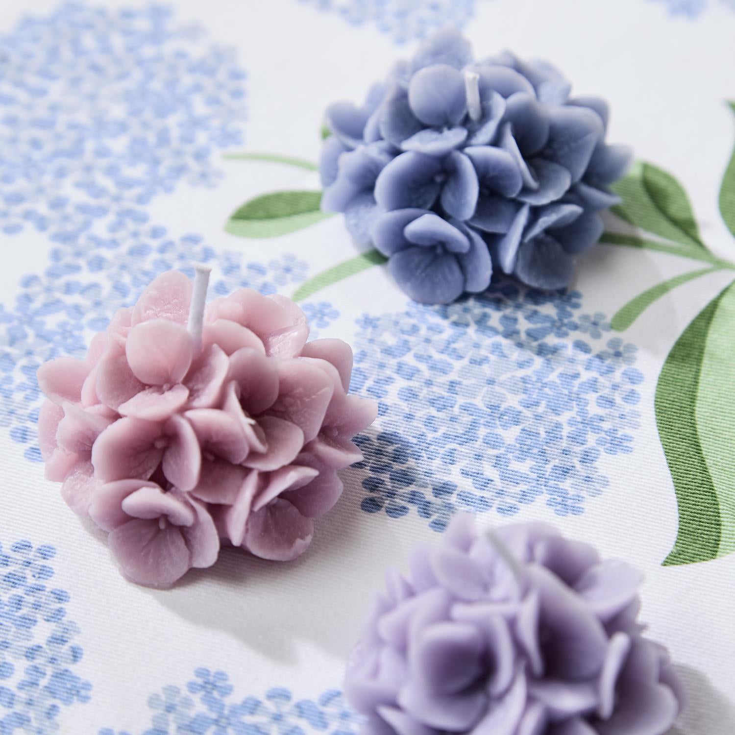 Hydrangea Floral Blooms Scented Candle Set of 3