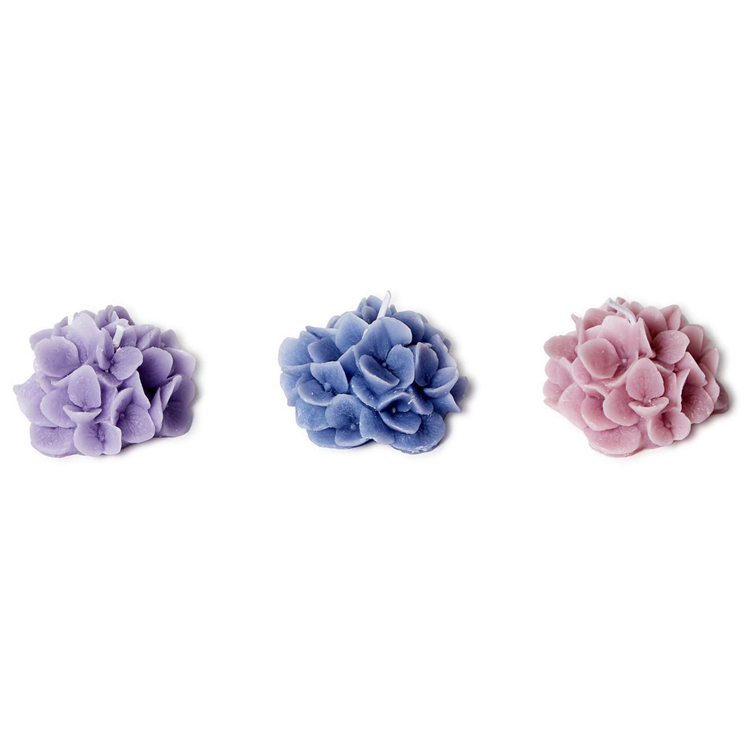 Hydrangea Floral Blooms Scented Candle Set of 3