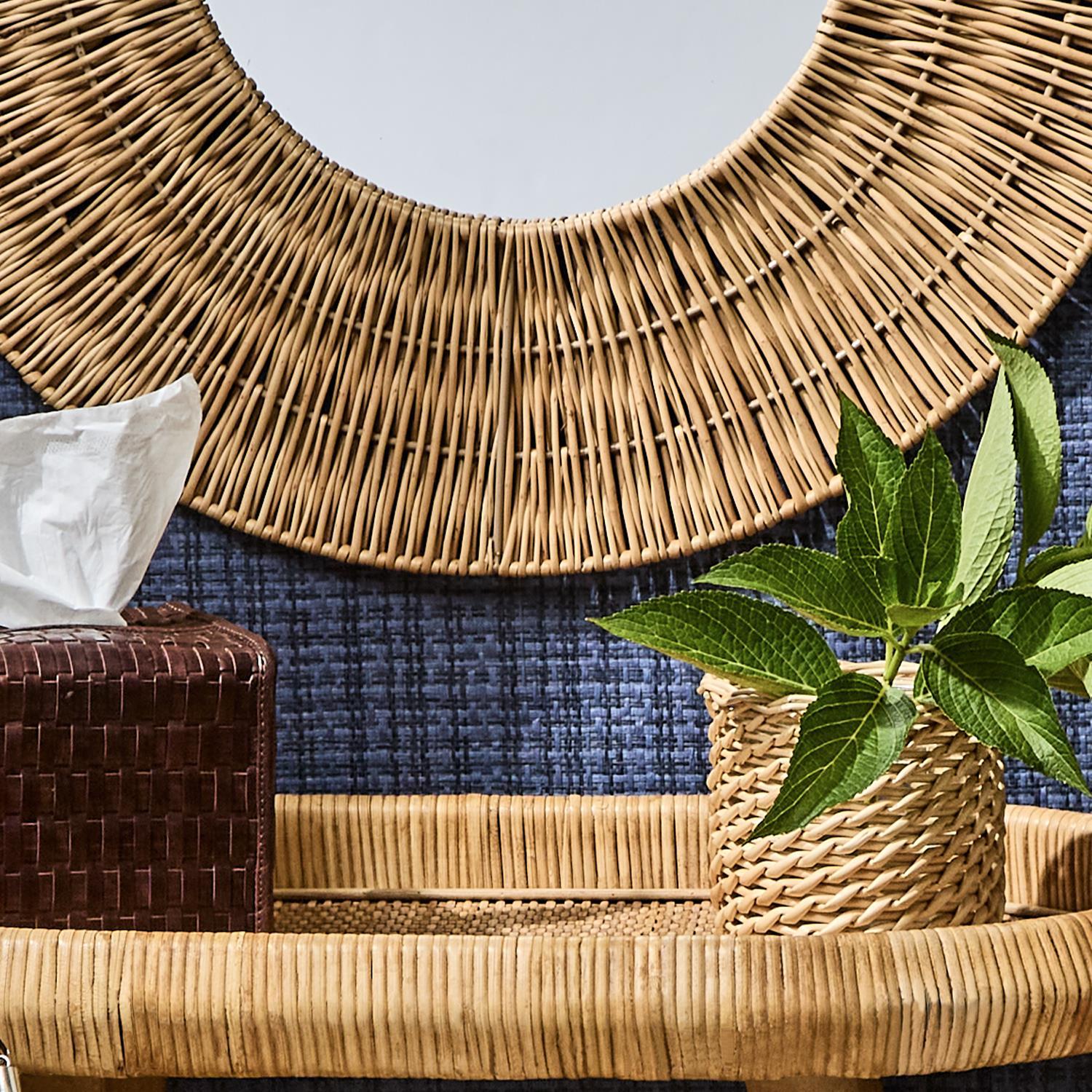 Circular Wicker Wall Mirror