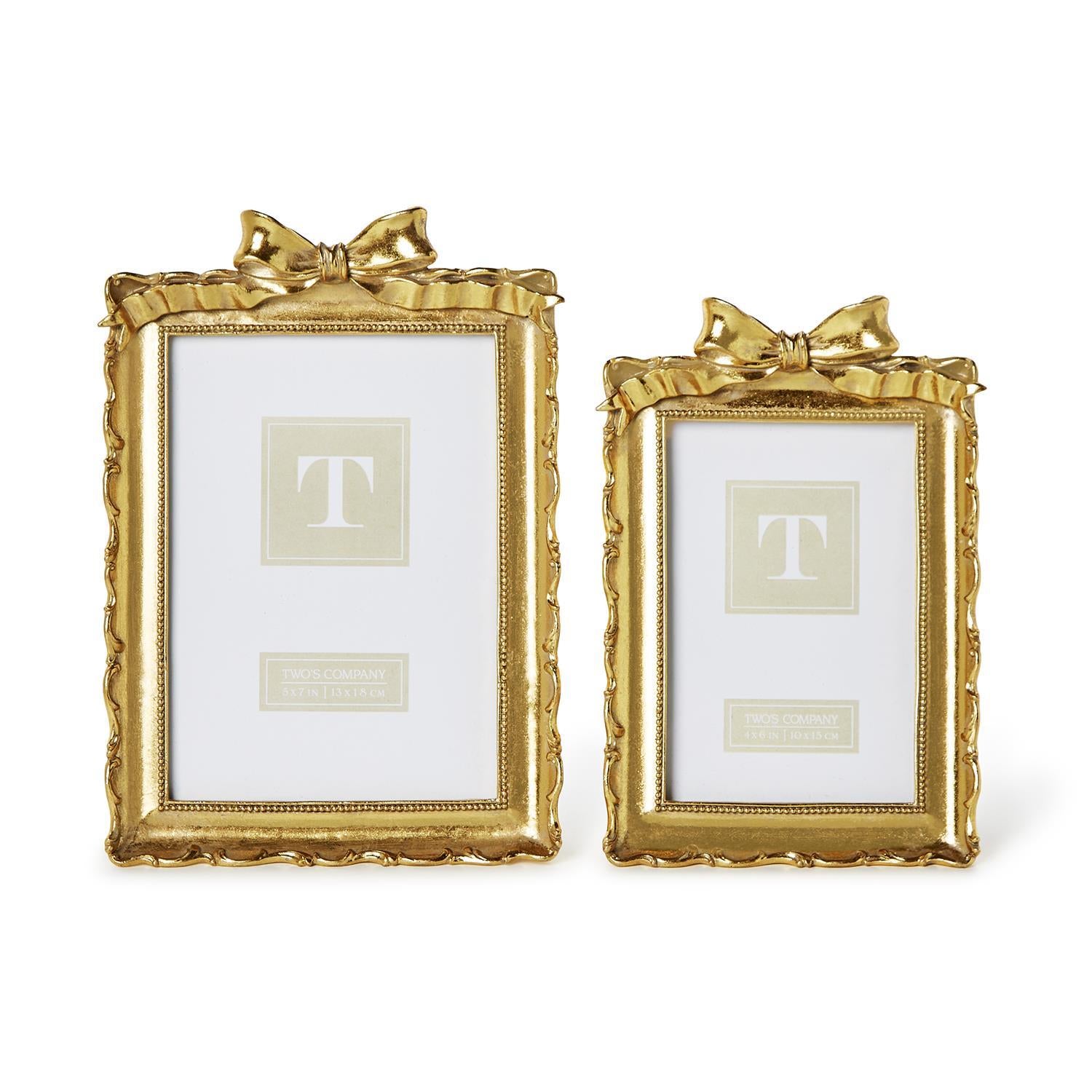 Gold Frames with Accent Bow Set of 2