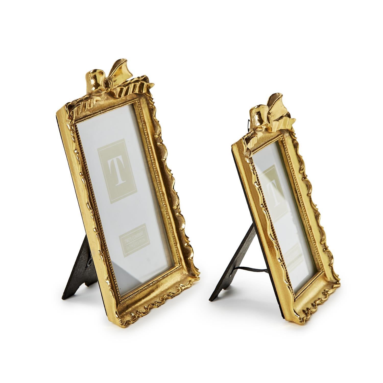 Gold Frames with Accent Bow Set of 2