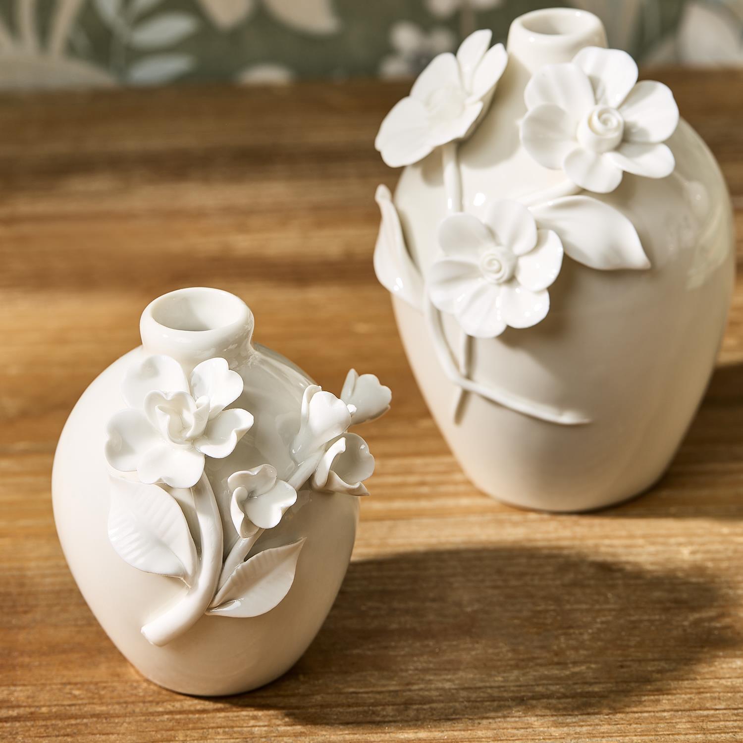 3-D Sculpted Flowers Vase Set of 6
