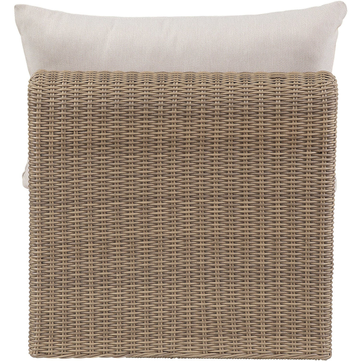 Seacrest Beige Olefin Water Resistant Fabric And Wicker Outdoor Patio Armless Chair