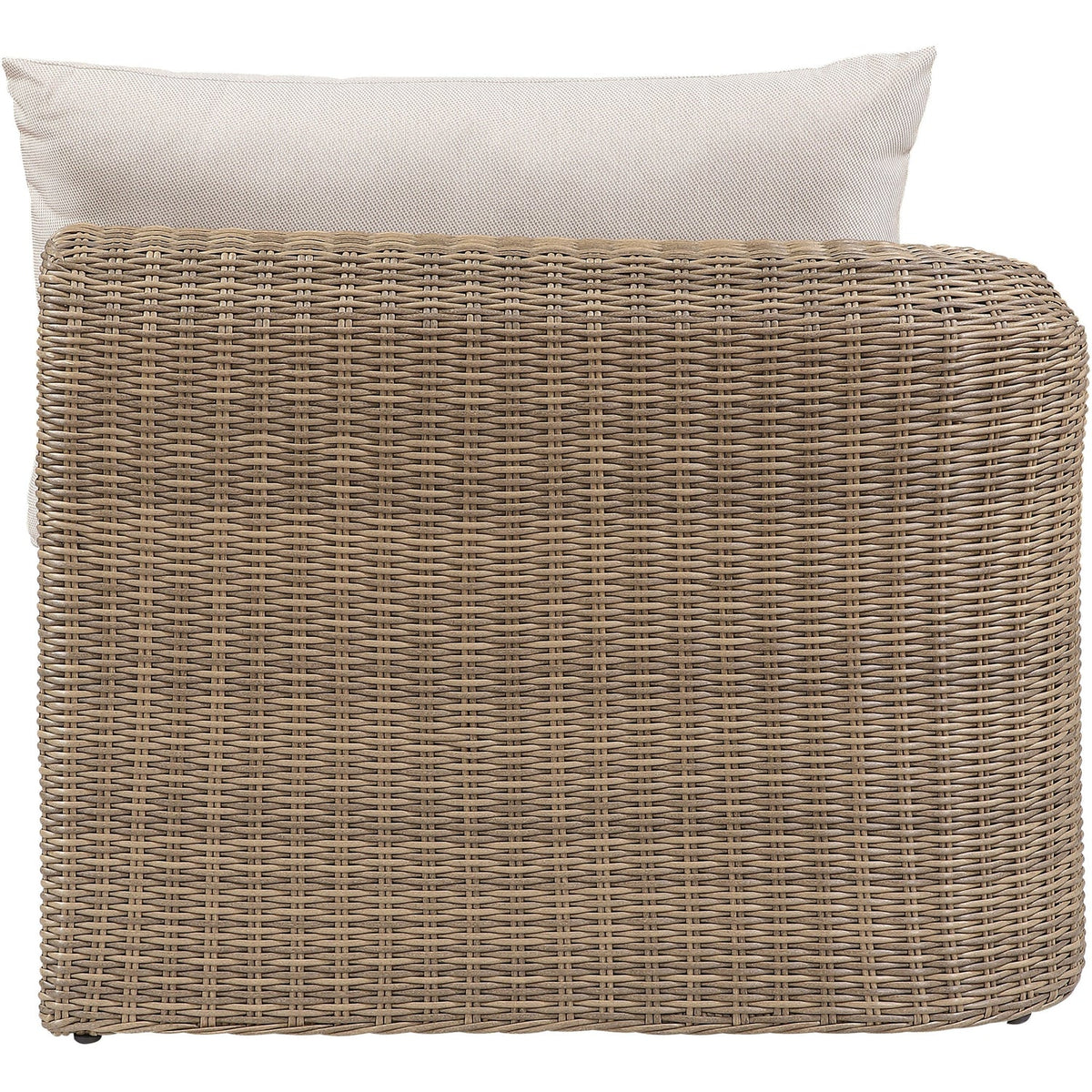 Seacrest Beige Olefin Water Resistant Fabric And Wicker Outdoor Patio Left Arm Chair