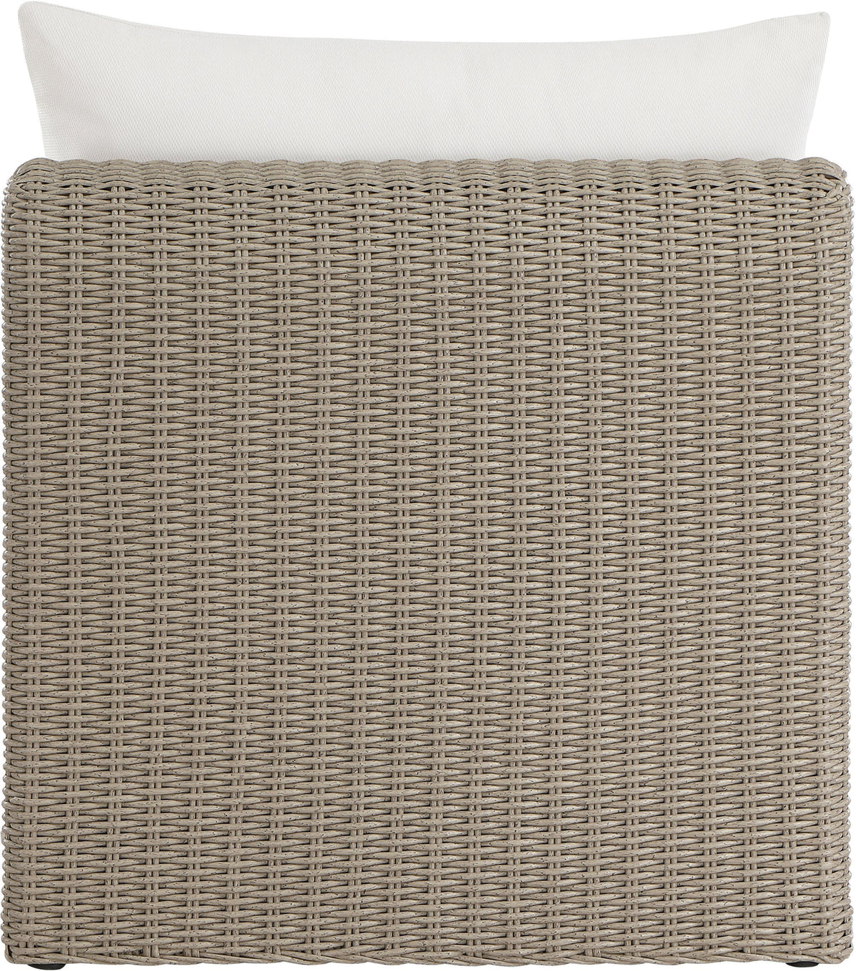 Seacrest Cream Olefin Water Resistant Fabric And Wicker Outdoor Patio Armless Chair