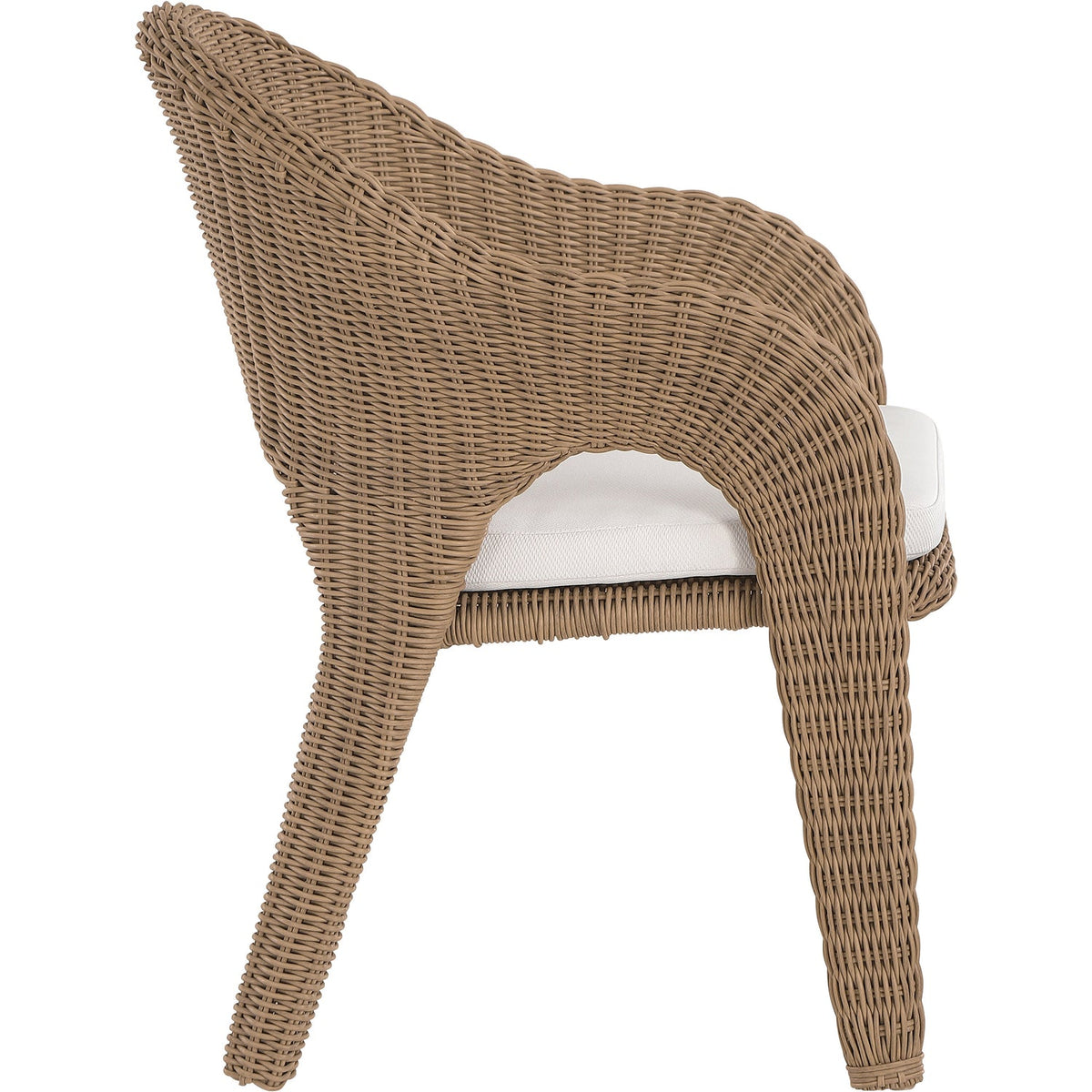Seacrest Natural Olefin Water Resistant Fabric And Wicker Outdoor Patio Dining Chair