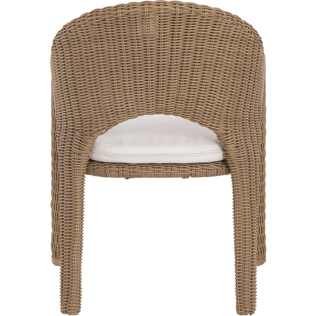 Seacrest Natural Olefin Water Resistant Fabric And Wicker Outdoor Patio Dining Chair