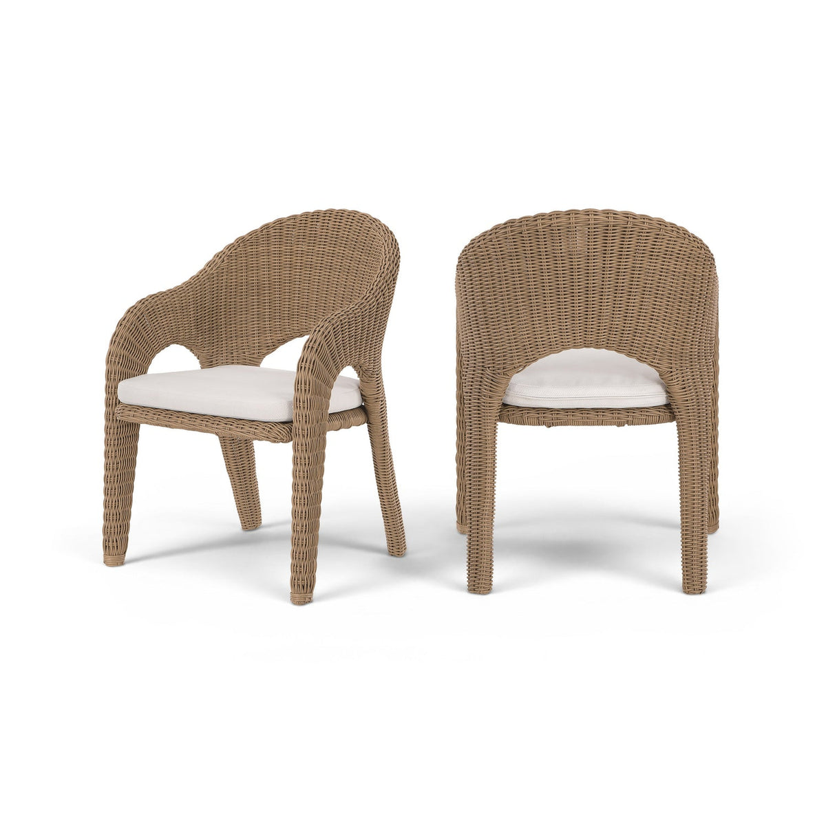 Seacrest Natural Olefin Water Resistant Fabric And Wicker Outdoor Patio Dining Chair