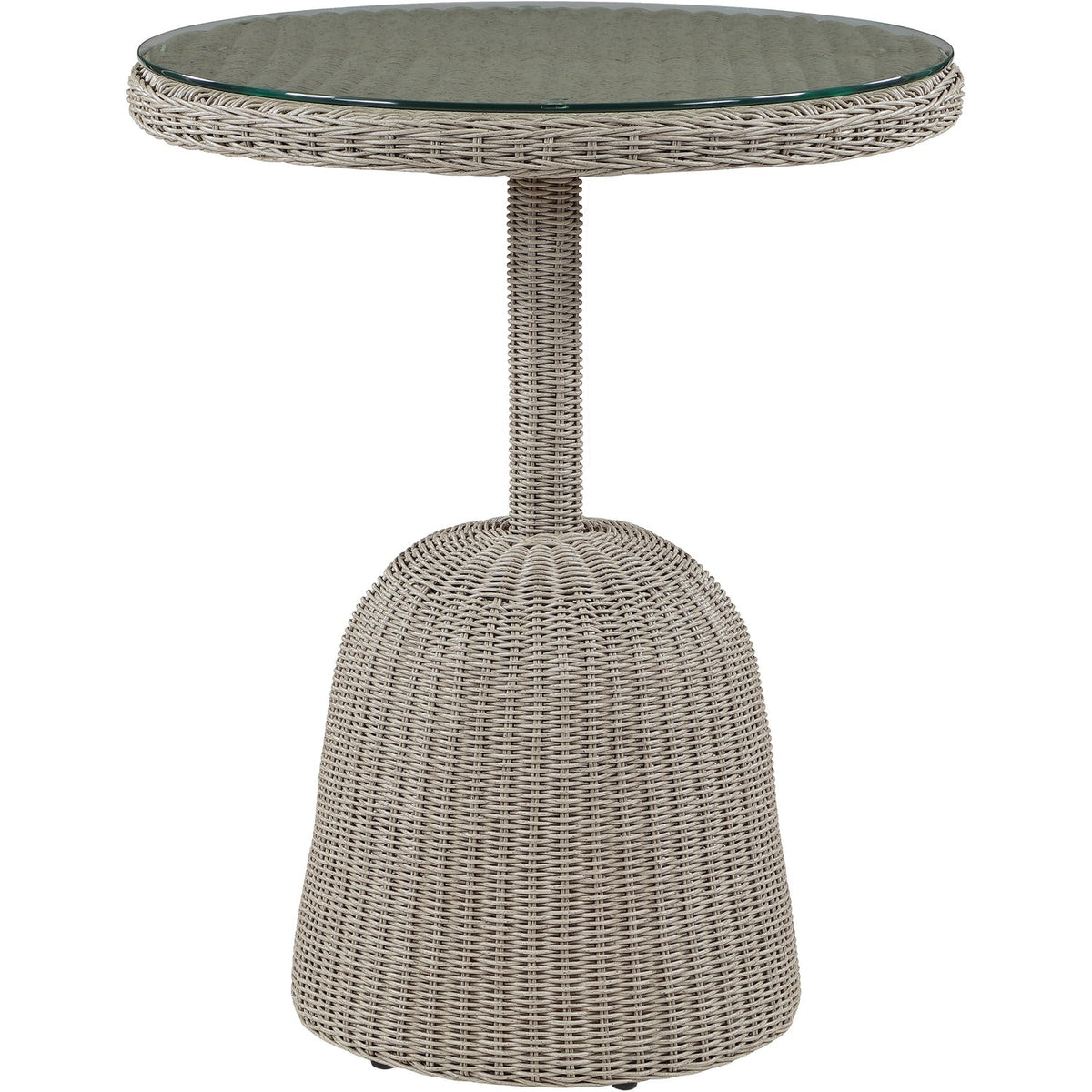 Seacrest 36in Taupe Tempered Glass Top And Wicker Outdoor Patio Counter Table