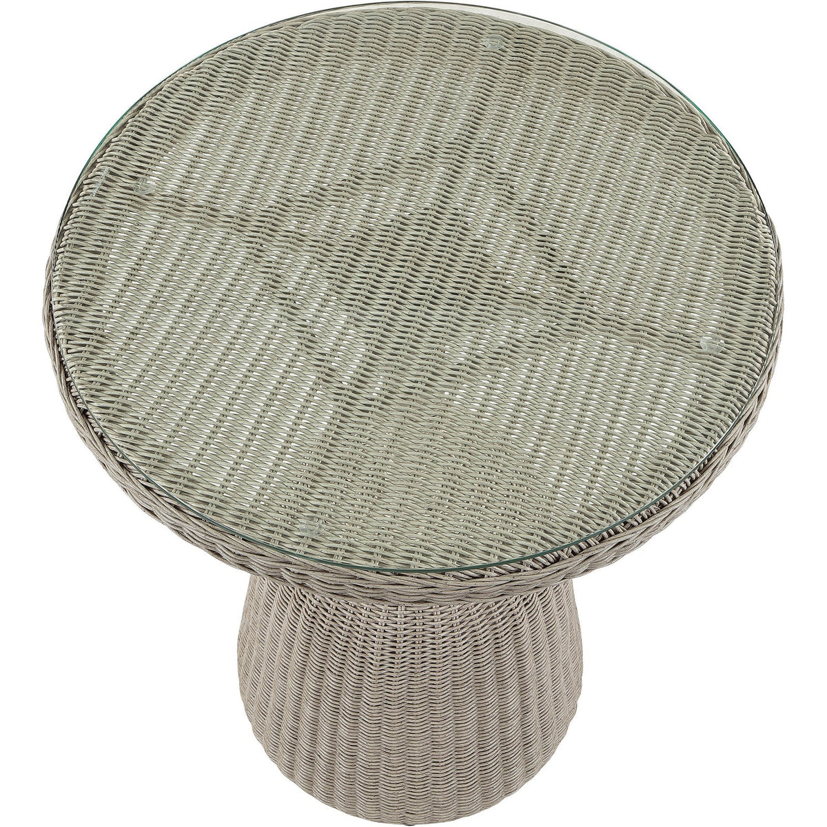 Seacrest 36in Taupe Tempered Glass Top And Wicker Outdoor Patio Counter Table