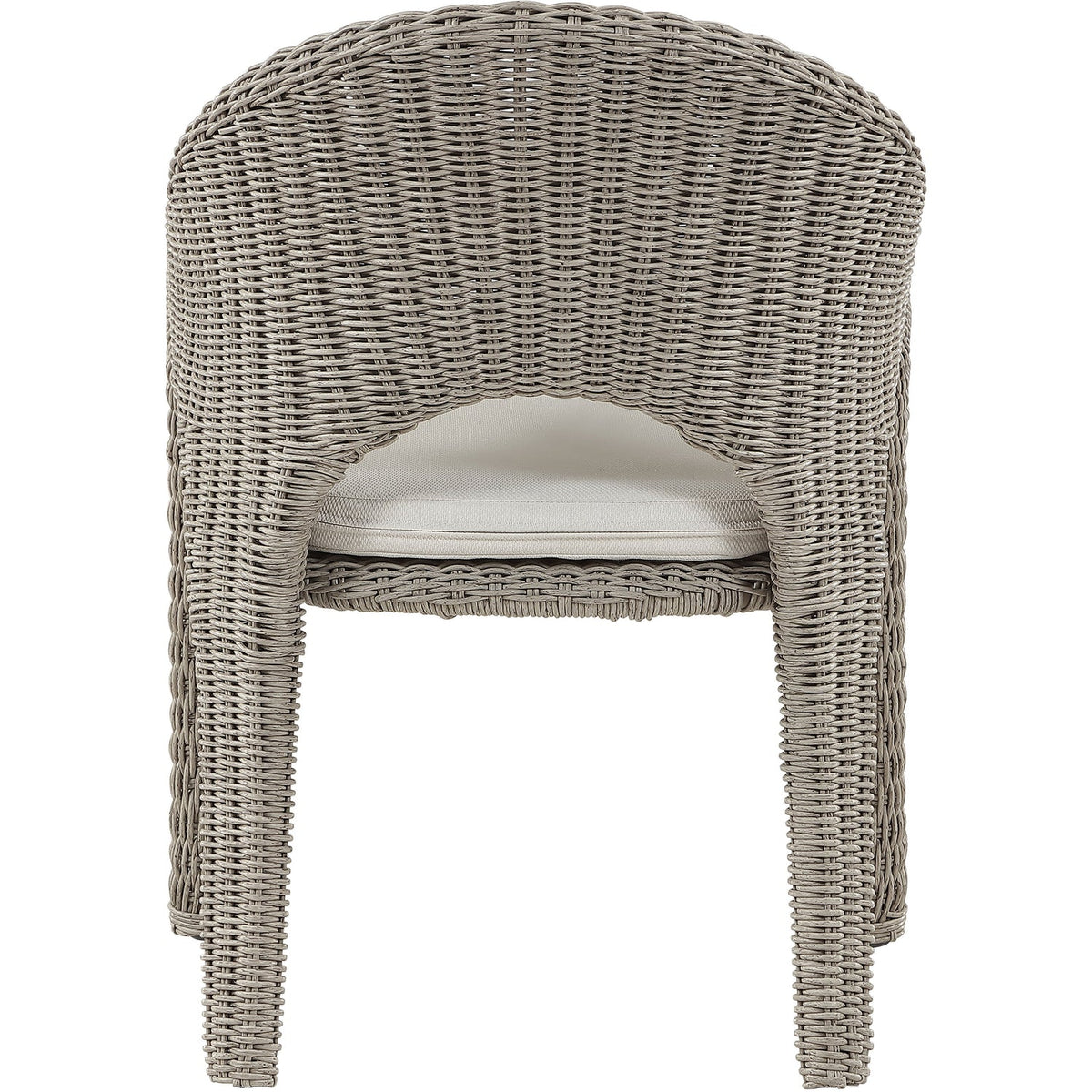 Seacrest Taupe Olefin Water Resistant Fabric And Wicker Outdoor Patio Dining Chair
