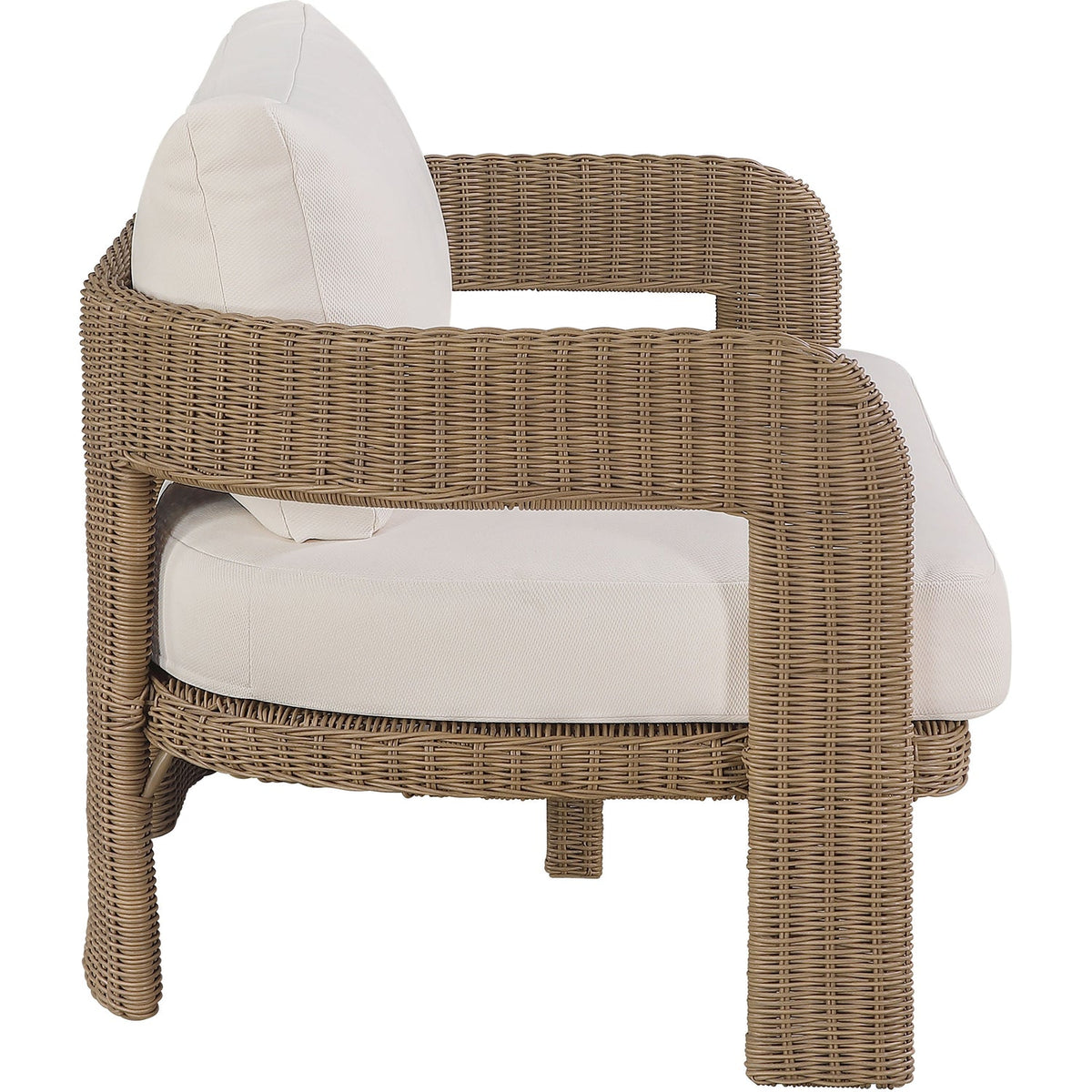 Sandbay 61.5in Beige Olefin Water Resistant Fabric And Wicker Outdoor Patio Loveseat