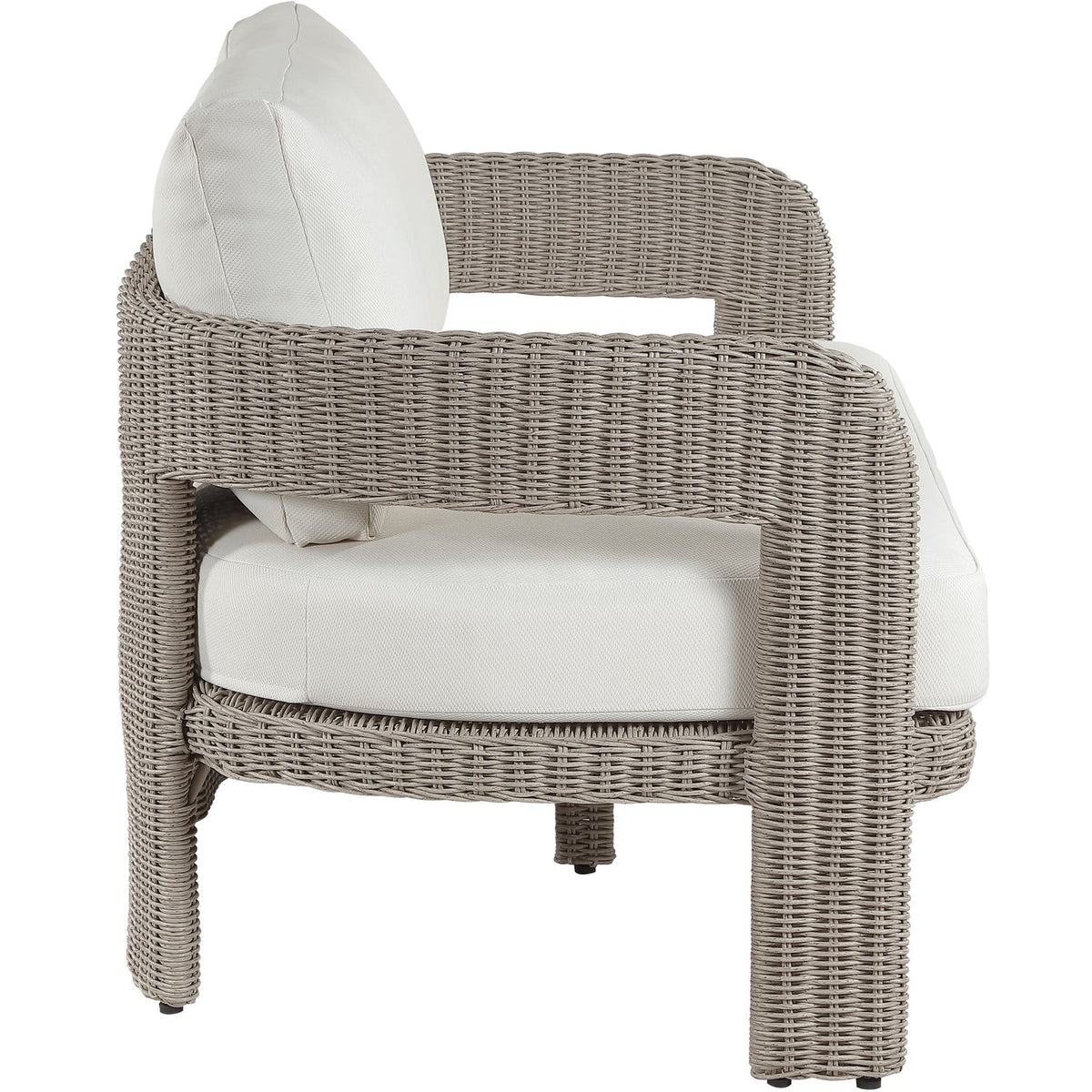 Sandbay 61.5in Cream Olefin Water Resistant Fabric And Wicker Outdoor Patio Loveseat
