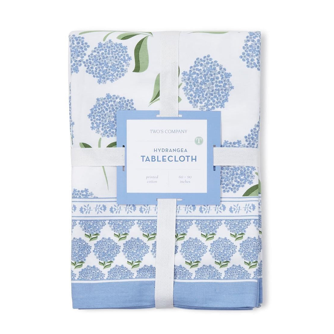 Hydrangea Block Print Design Tablecloth Set of 2