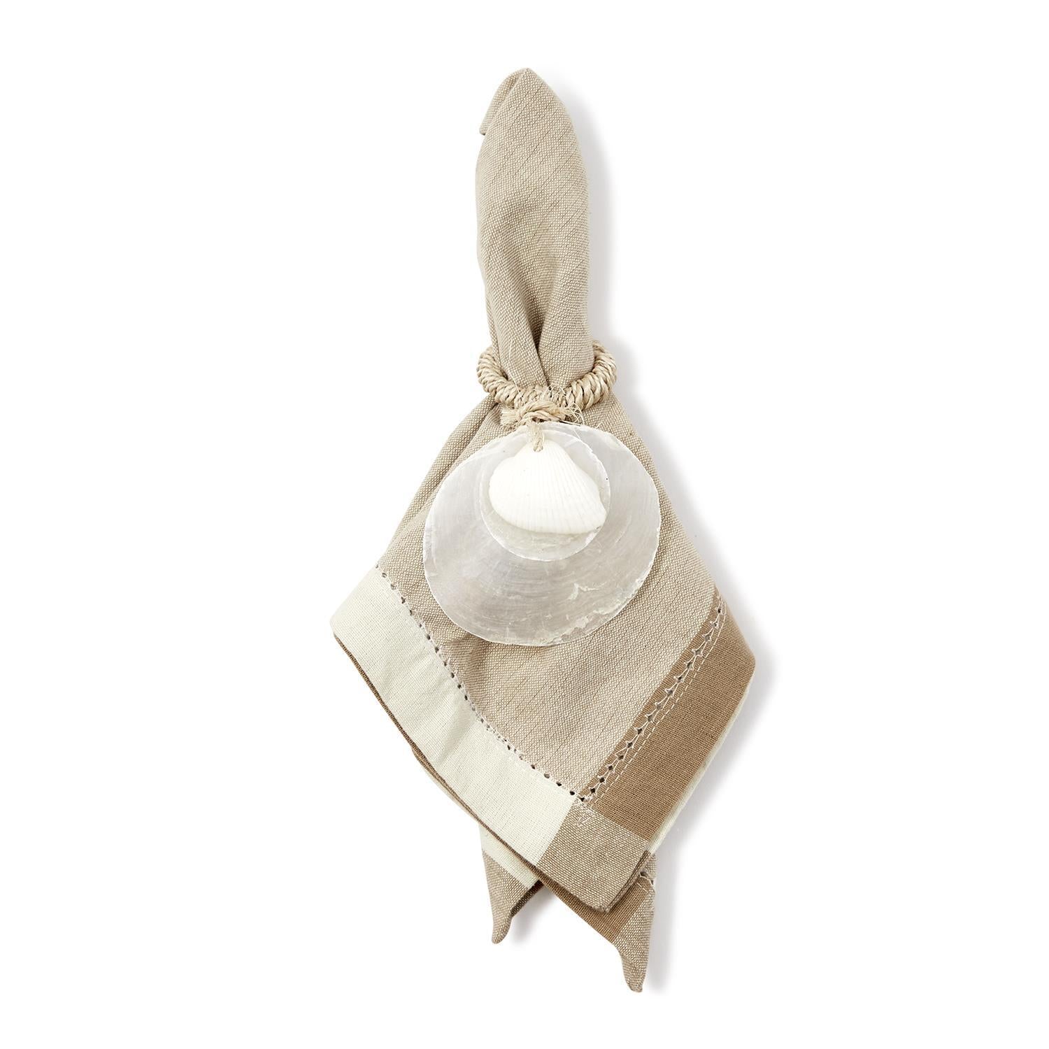 Capiz Shell Napkin Ring Set of 4