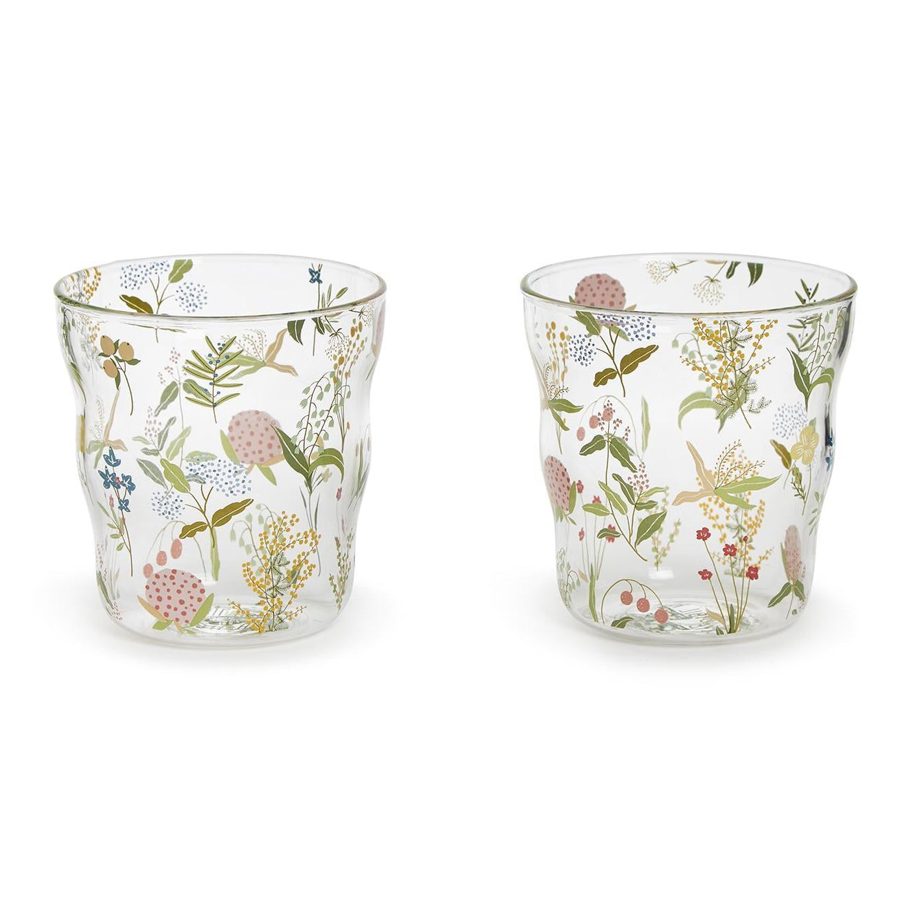 Garden Delight Double Old Fashion Drinking Glass Set of 18