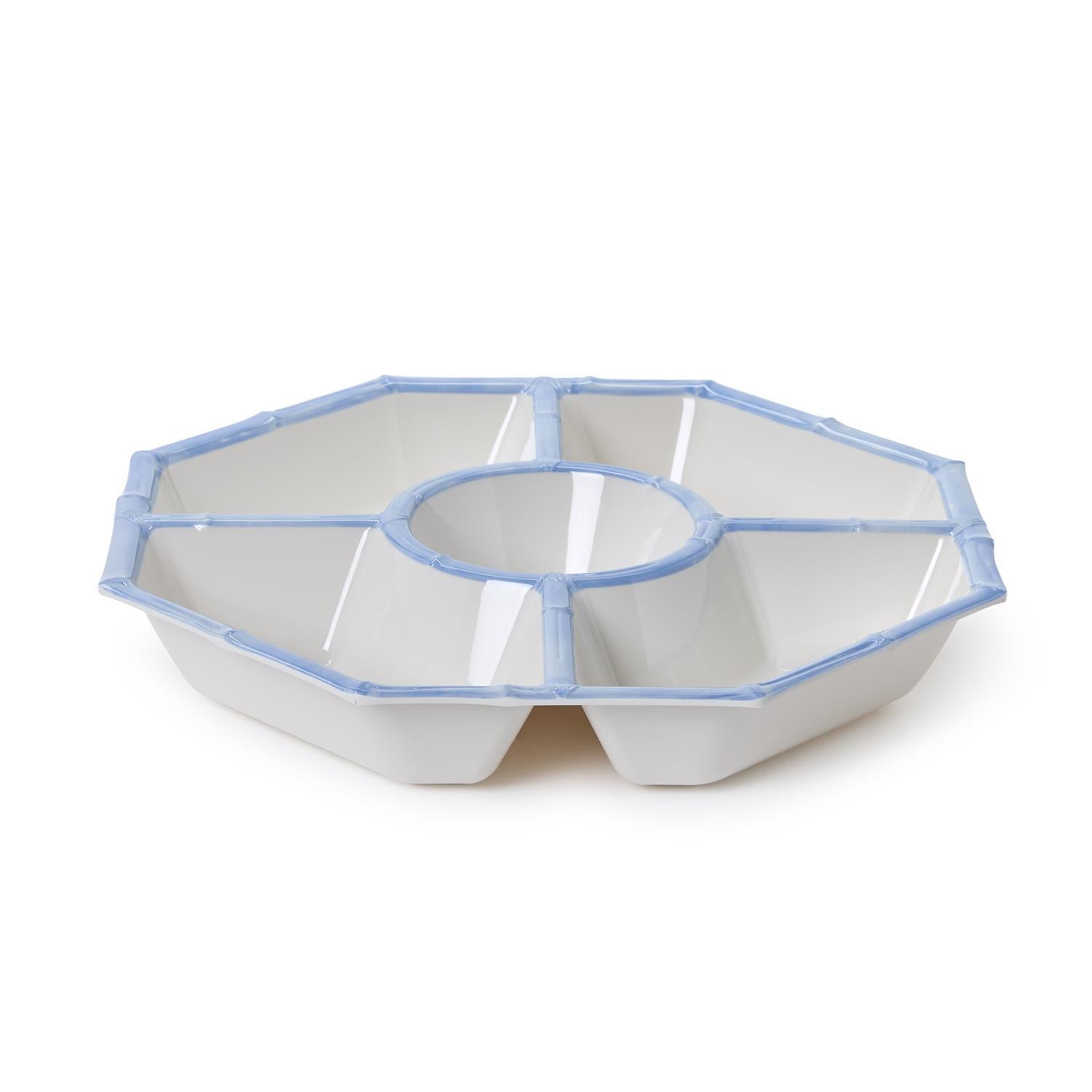 French Blue Bamboo Chip and Dip Bowl