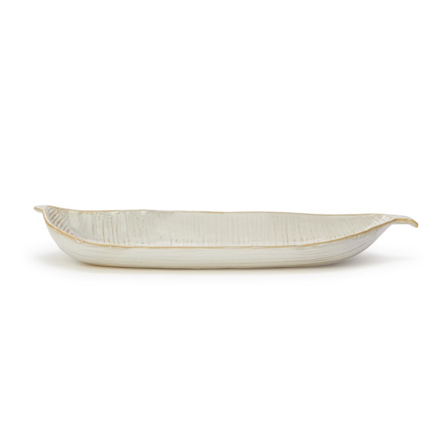 Artisanal White 2 Section Divided Server/Tray