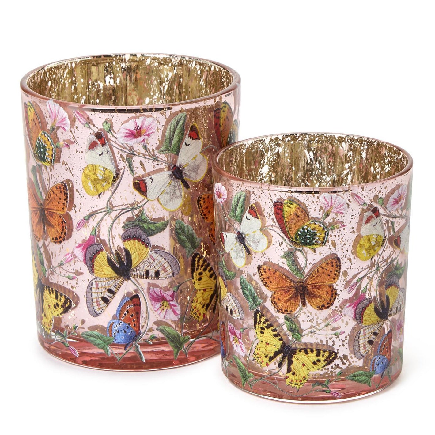 Butterfly Silhouette Tealight/Votive Candleholder Set of 2