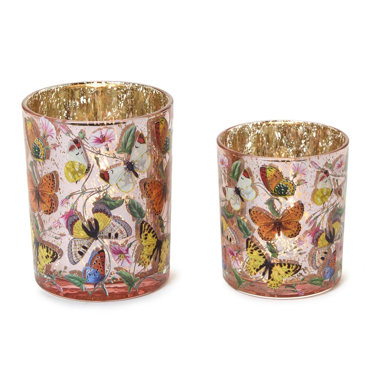 Butterfly Silhouette Tealight/Votive Candleholder Set of 2