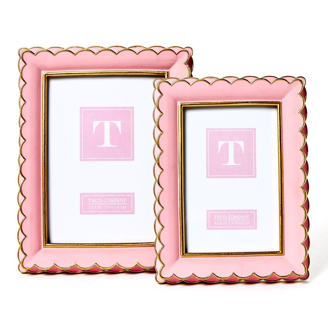 Pink Scalloped Picture Frame Set of 2