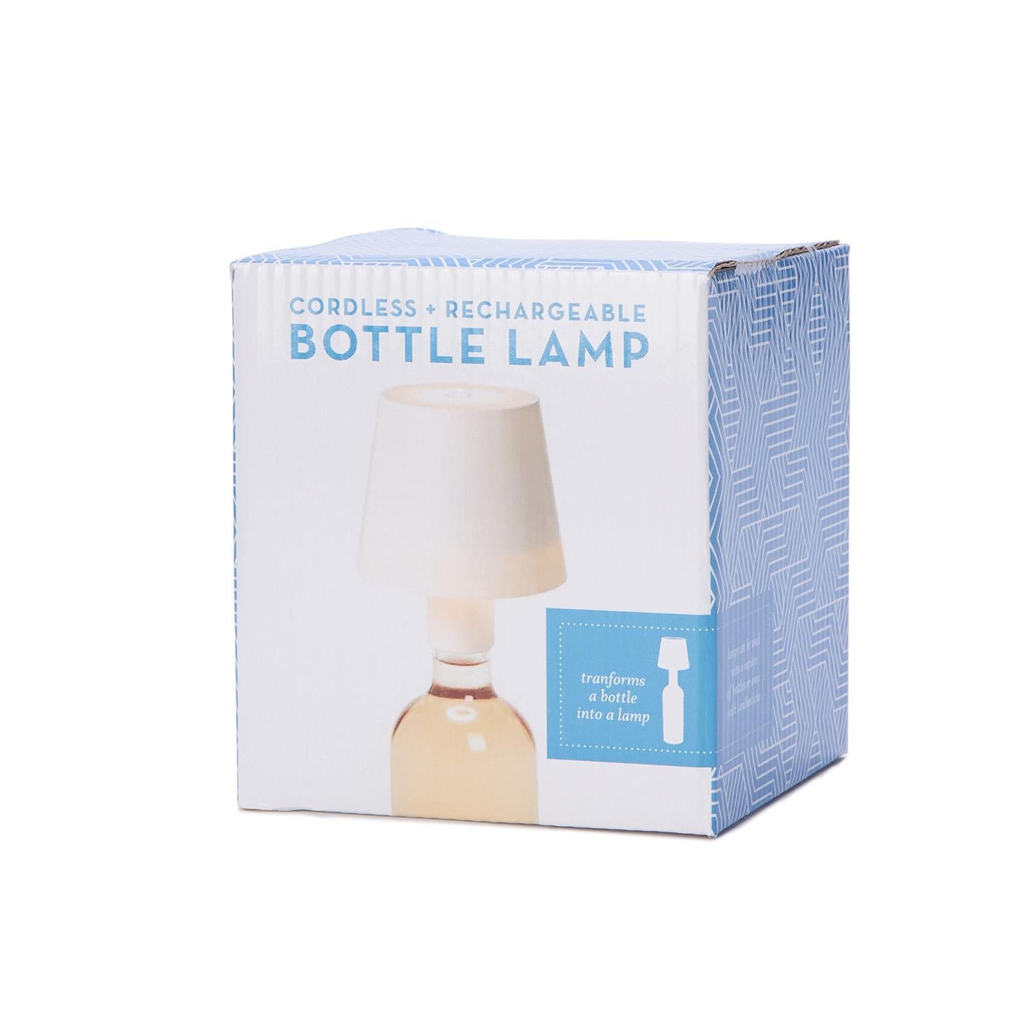 LED Portable Cordless White Lampshade Bottle Lamp
