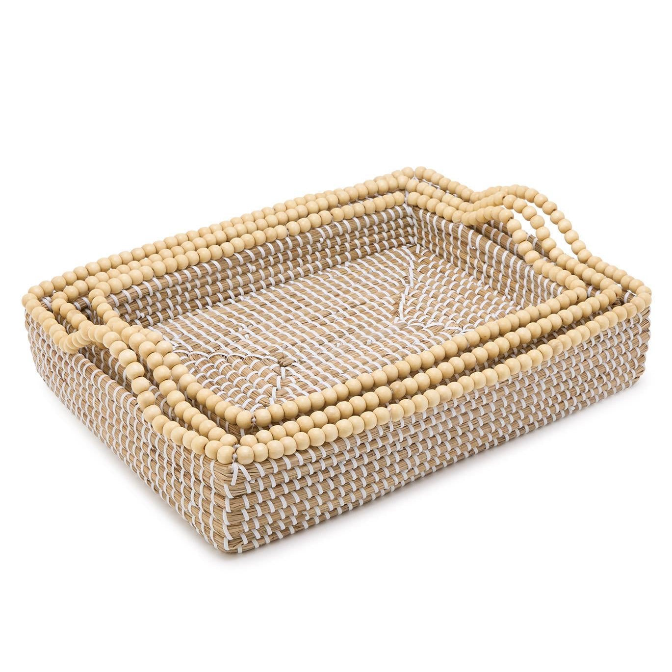 Natural Seagrass Rectangle Tray Set of 3