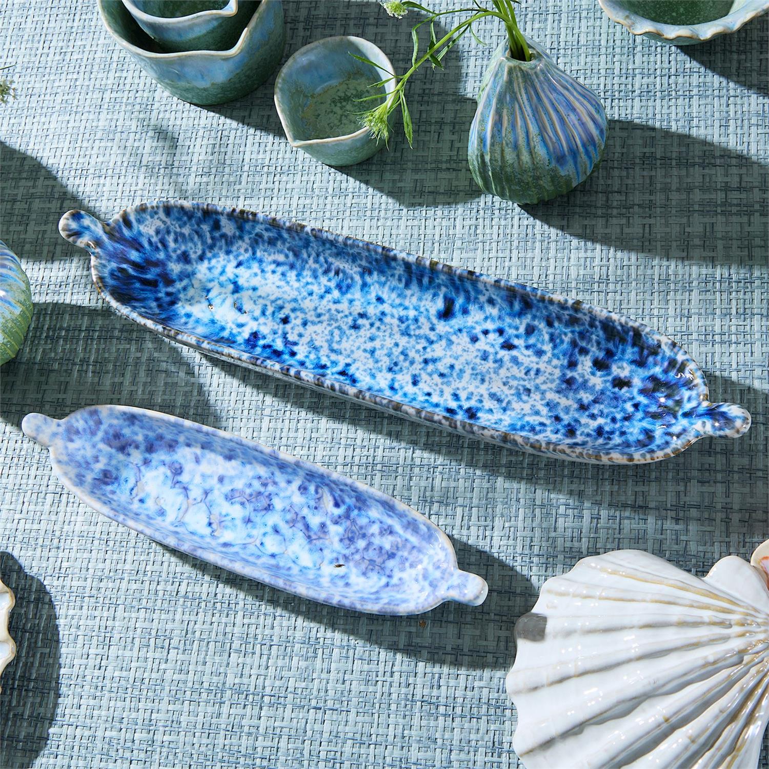 Reactive Glaze Tidbit Server Set of 2