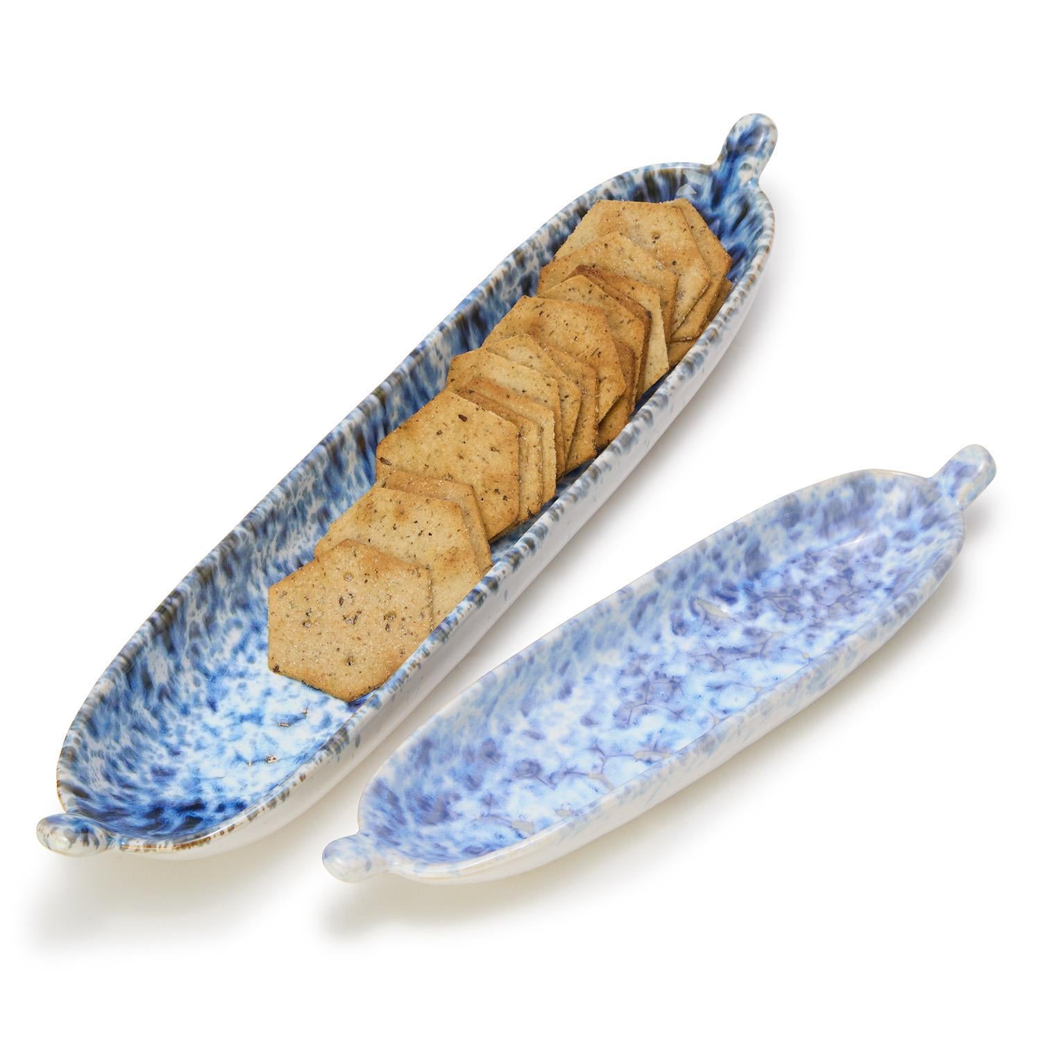 Reactive Glaze Tidbit Server Set of 2