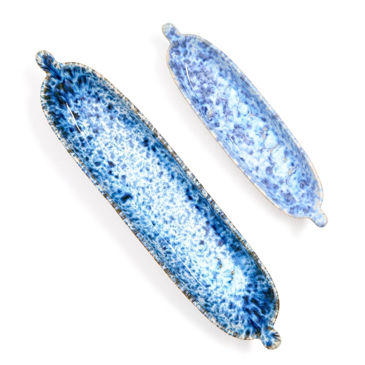 Reactive Glaze Tidbit Server Set of 2