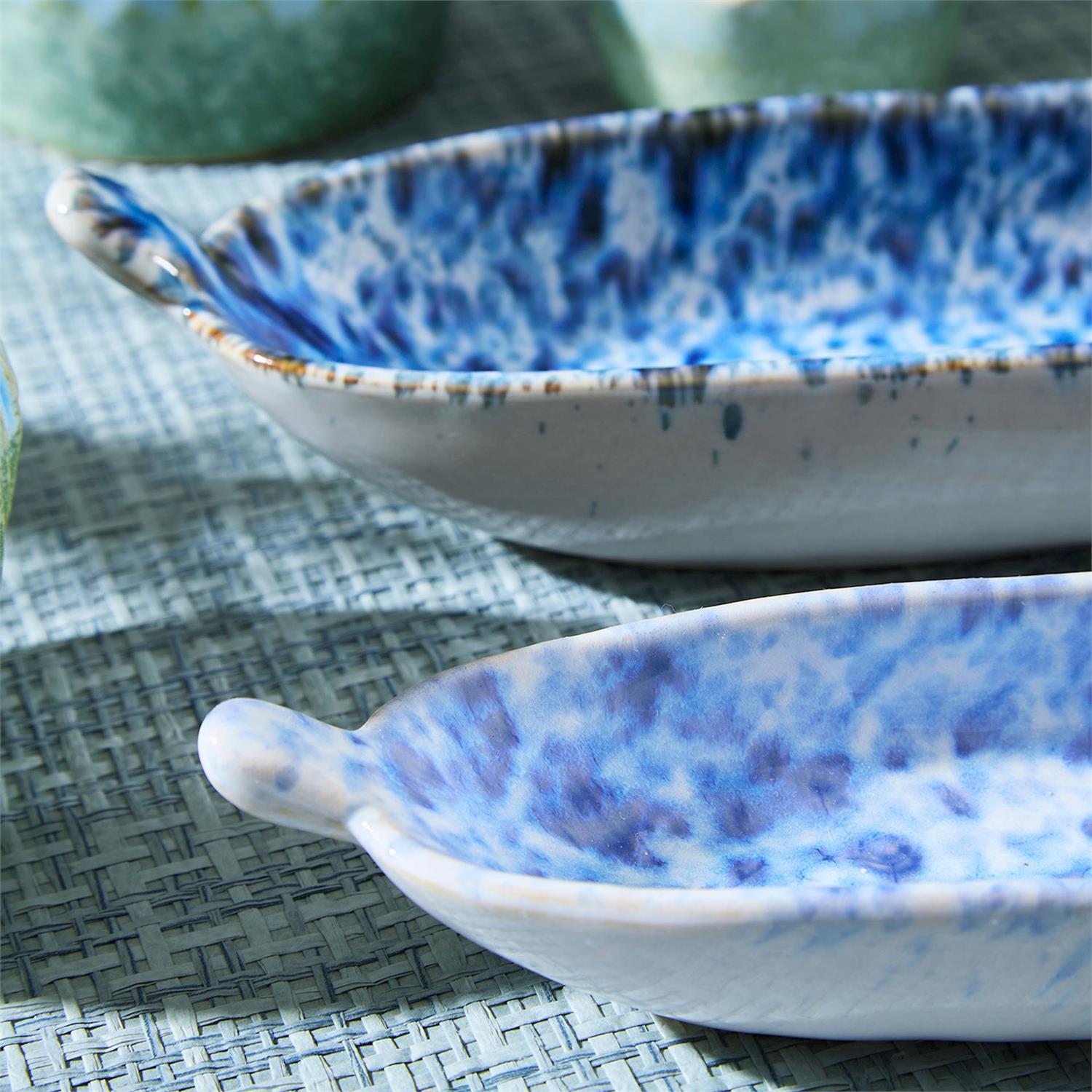 Reactive Glaze Tidbit Server Set of 2