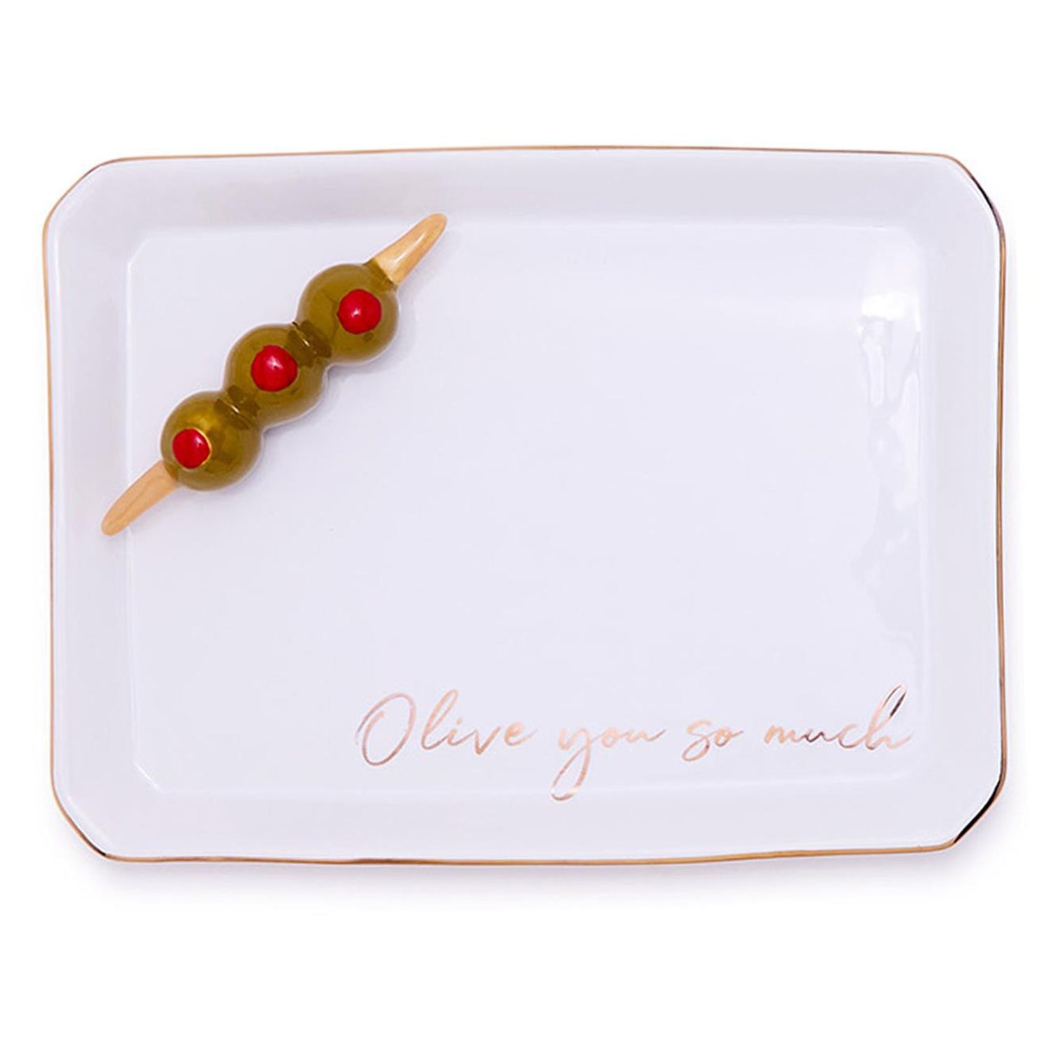 Olive Icon Trinket Tray with Saying in Gift Box