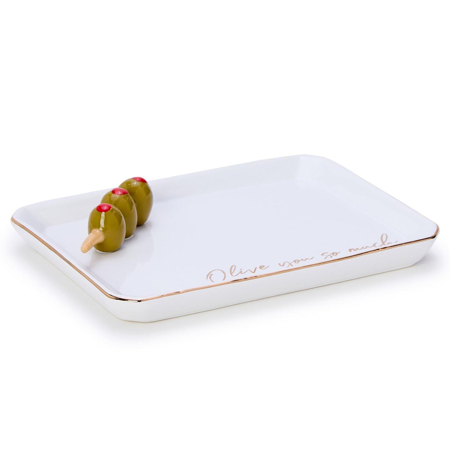 Olive Icon Trinket Tray with Saying in Gift Box