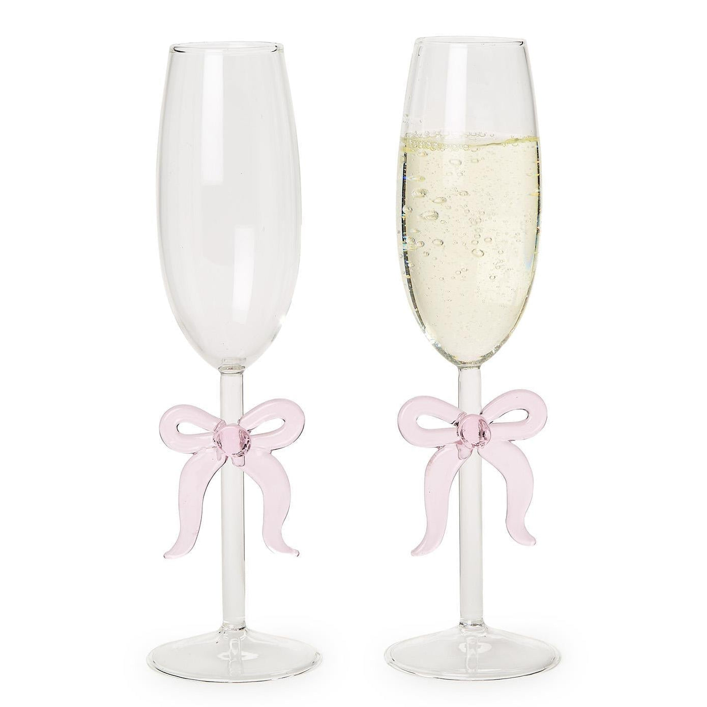 Pink Bow Champagne Glass