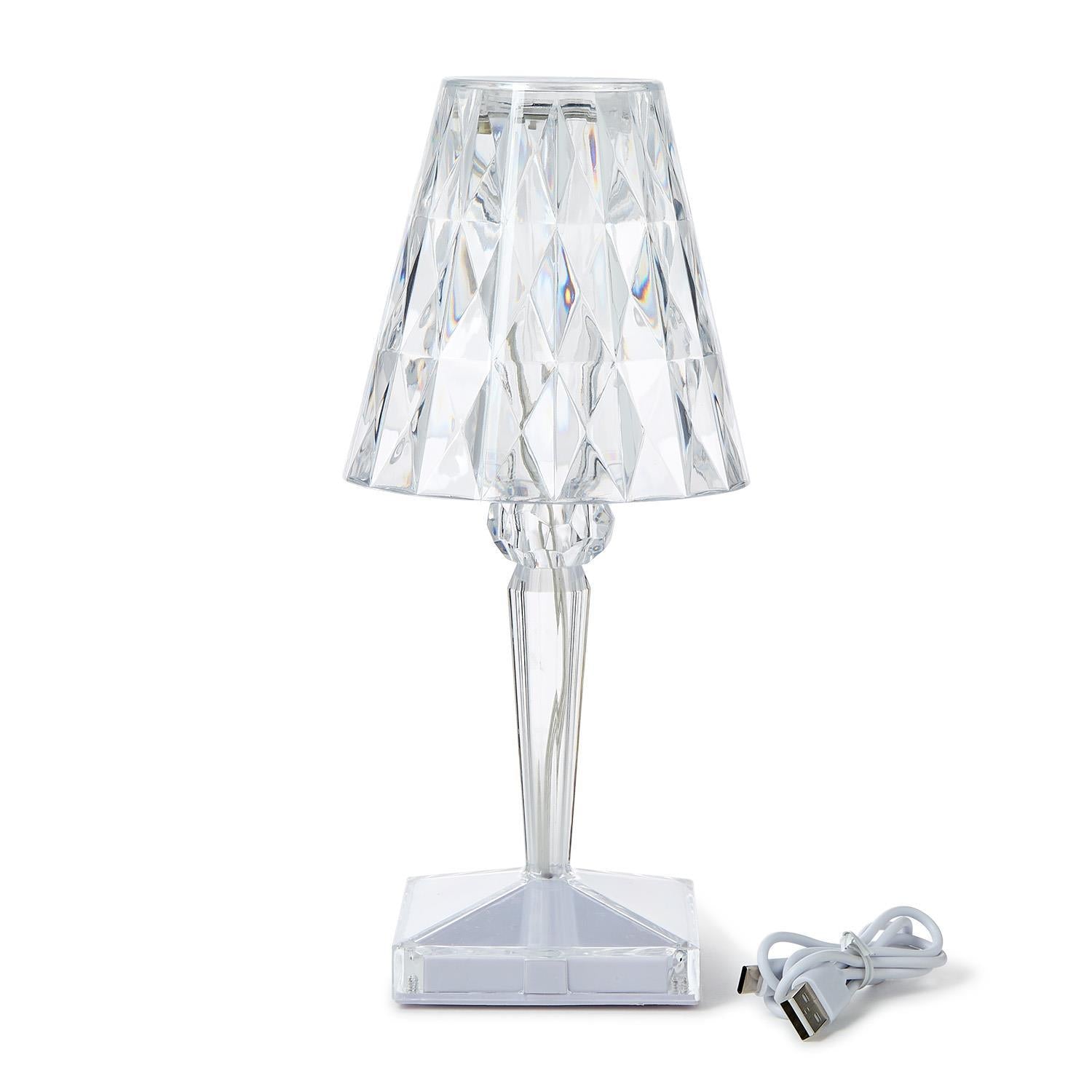 Color-Changing Crystal LED Portable Cordless Table Lamp
