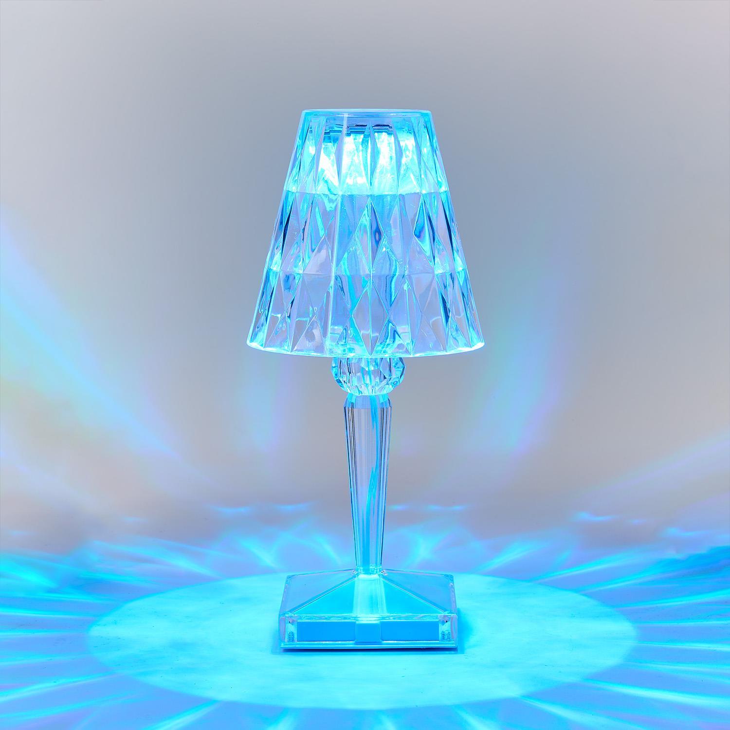 Color-Changing Crystal LED Portable Cordless Table Lamp