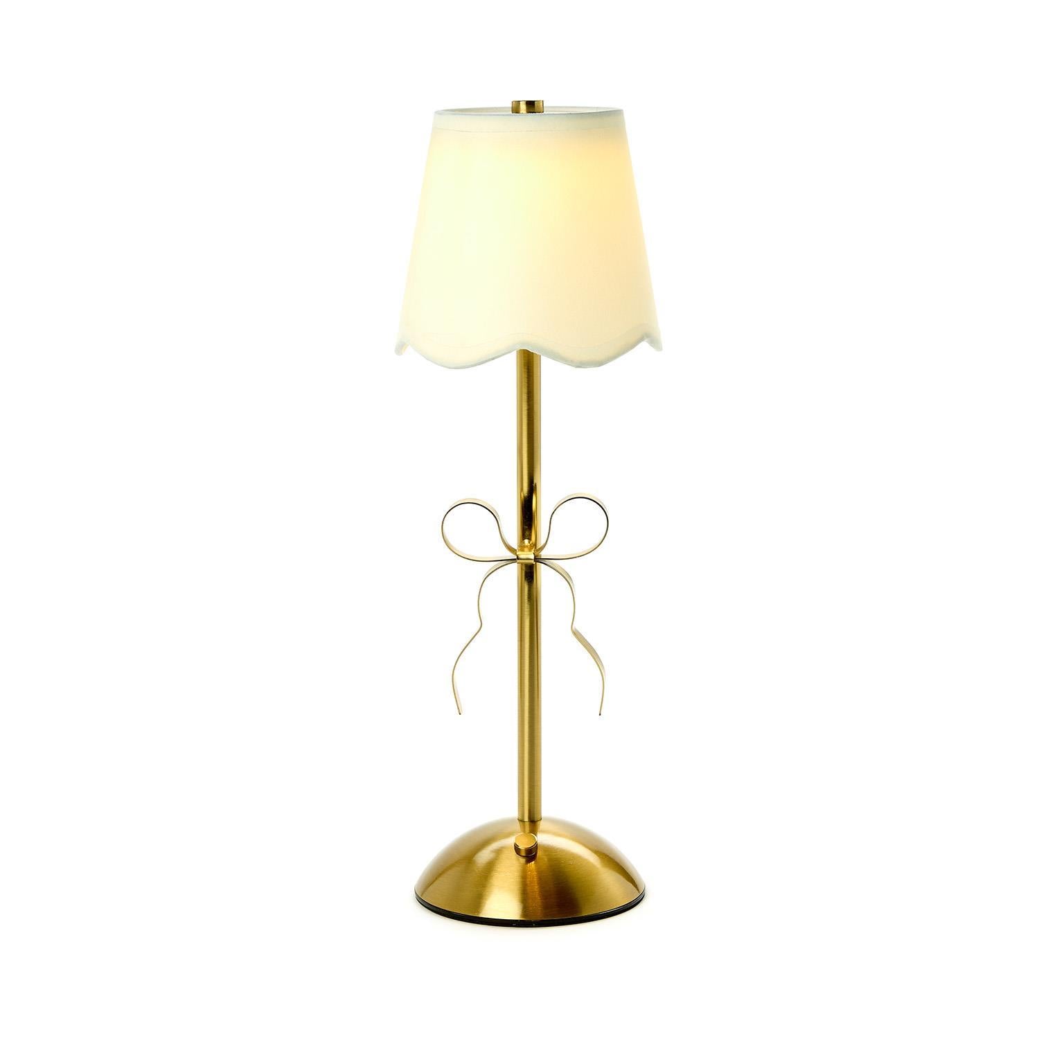 Gold Bow LED Portable Cordless Table Lamp