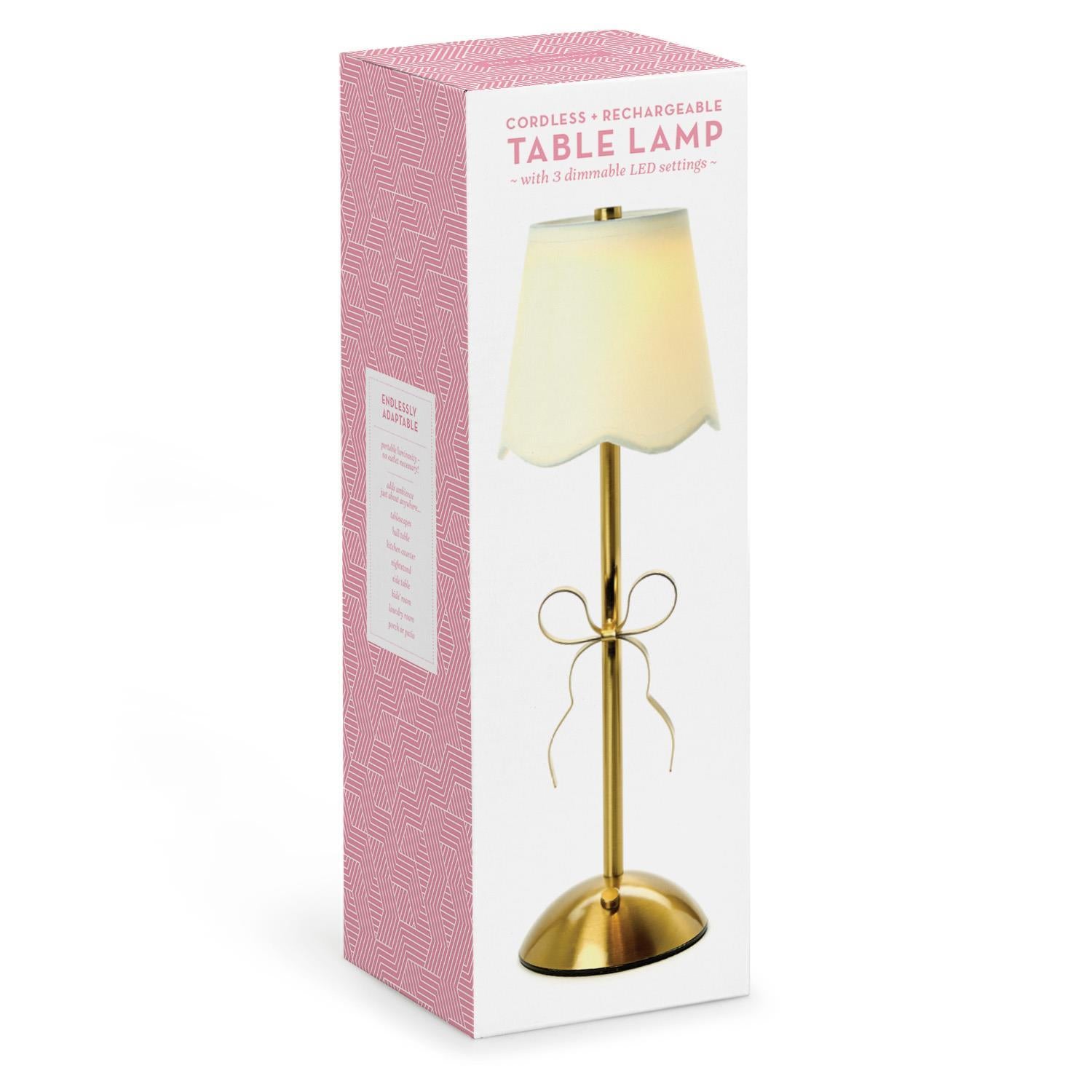 Gold Bow LED Portable Cordless Table Lamp