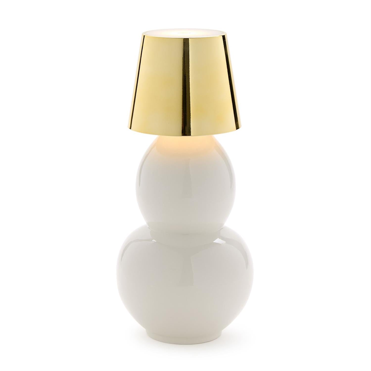 LED Portable Cordless Gold Lampshade Bottle Lamp