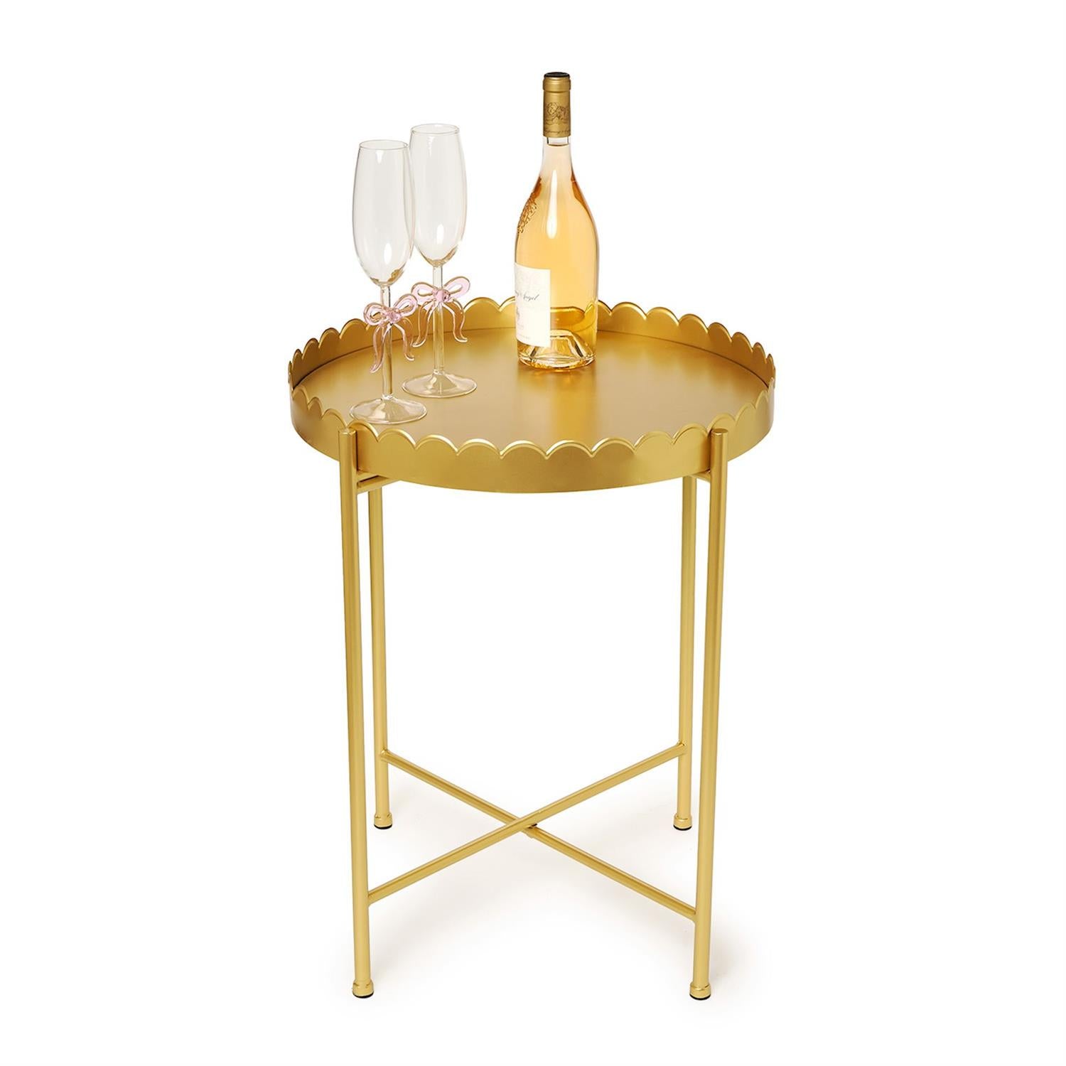 Two's Company Scallop Edge Side Table - Thumbnail 4