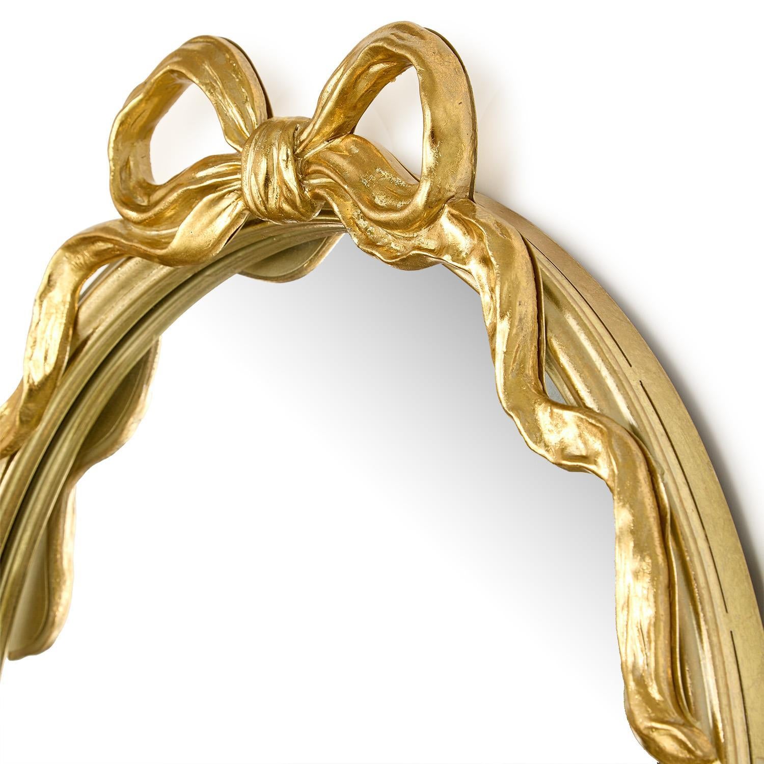 Bow Gold Oval Mirror