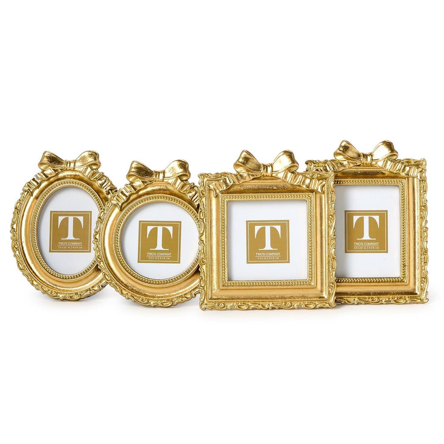 Bow Vintage Gold Mini Photo Frame Set of 4