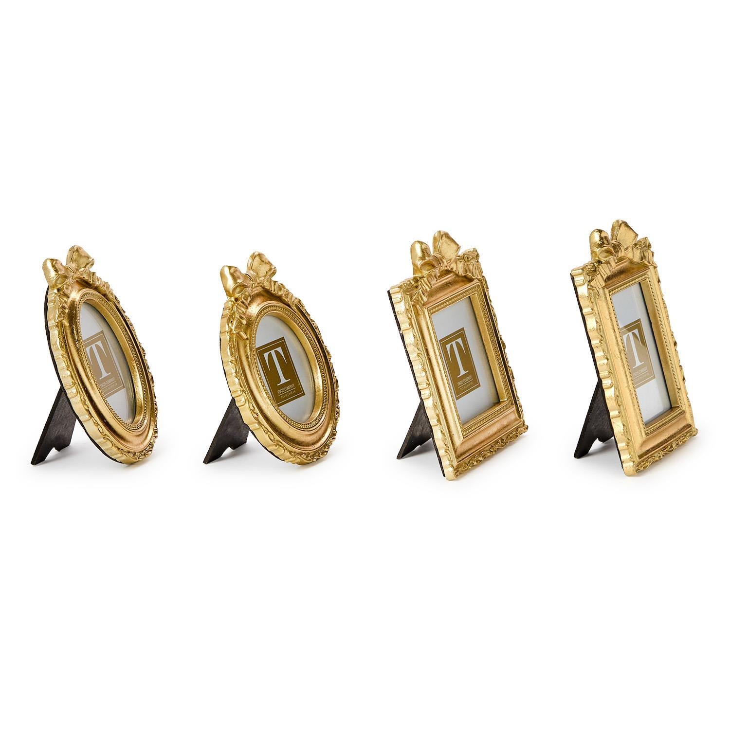 Bow Vintage Gold Mini Photo Frame Set of 4