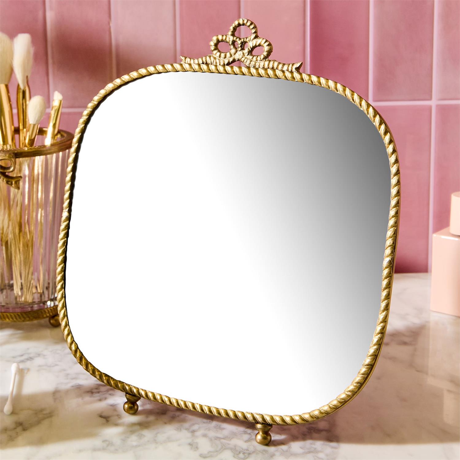 Antique Gold Finish Vanity Table Mirror