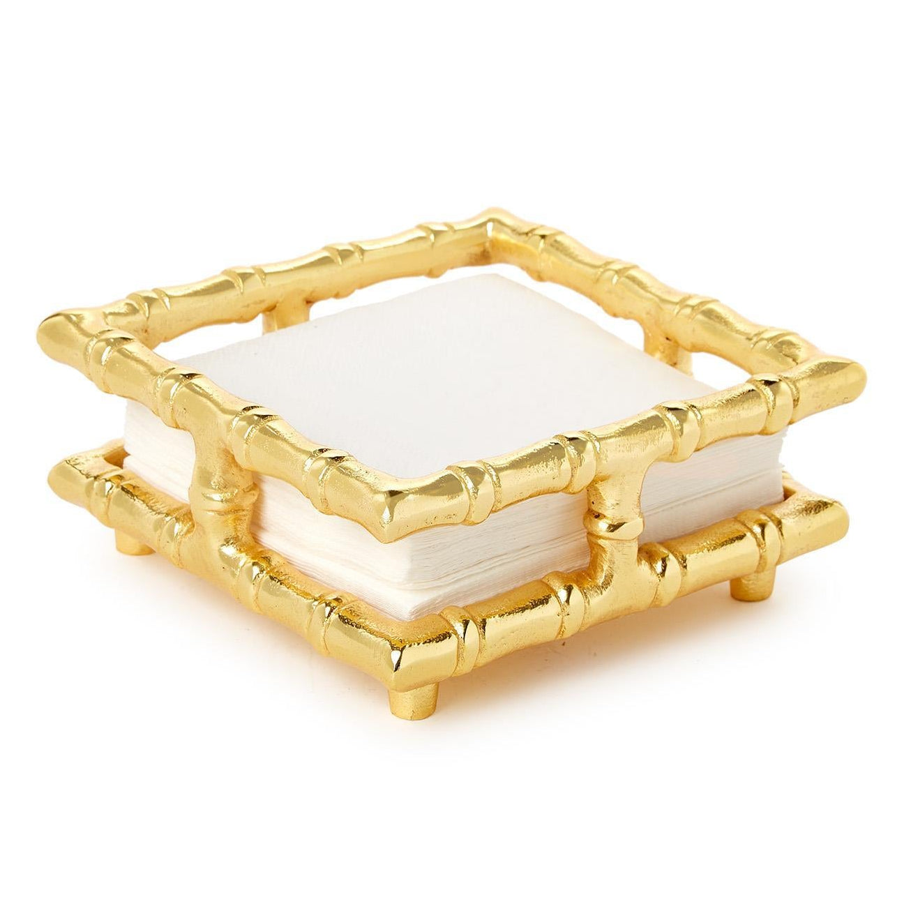 Gold Bamboo Cocktail Napkin Holder