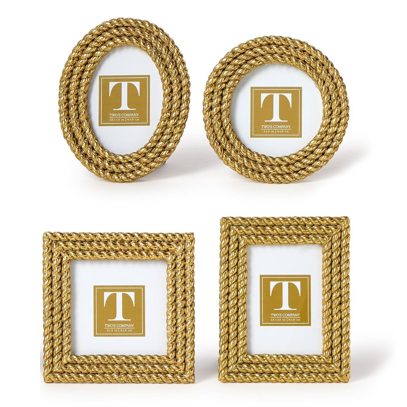 Gold Rope Mini Photo Frame Set of 4